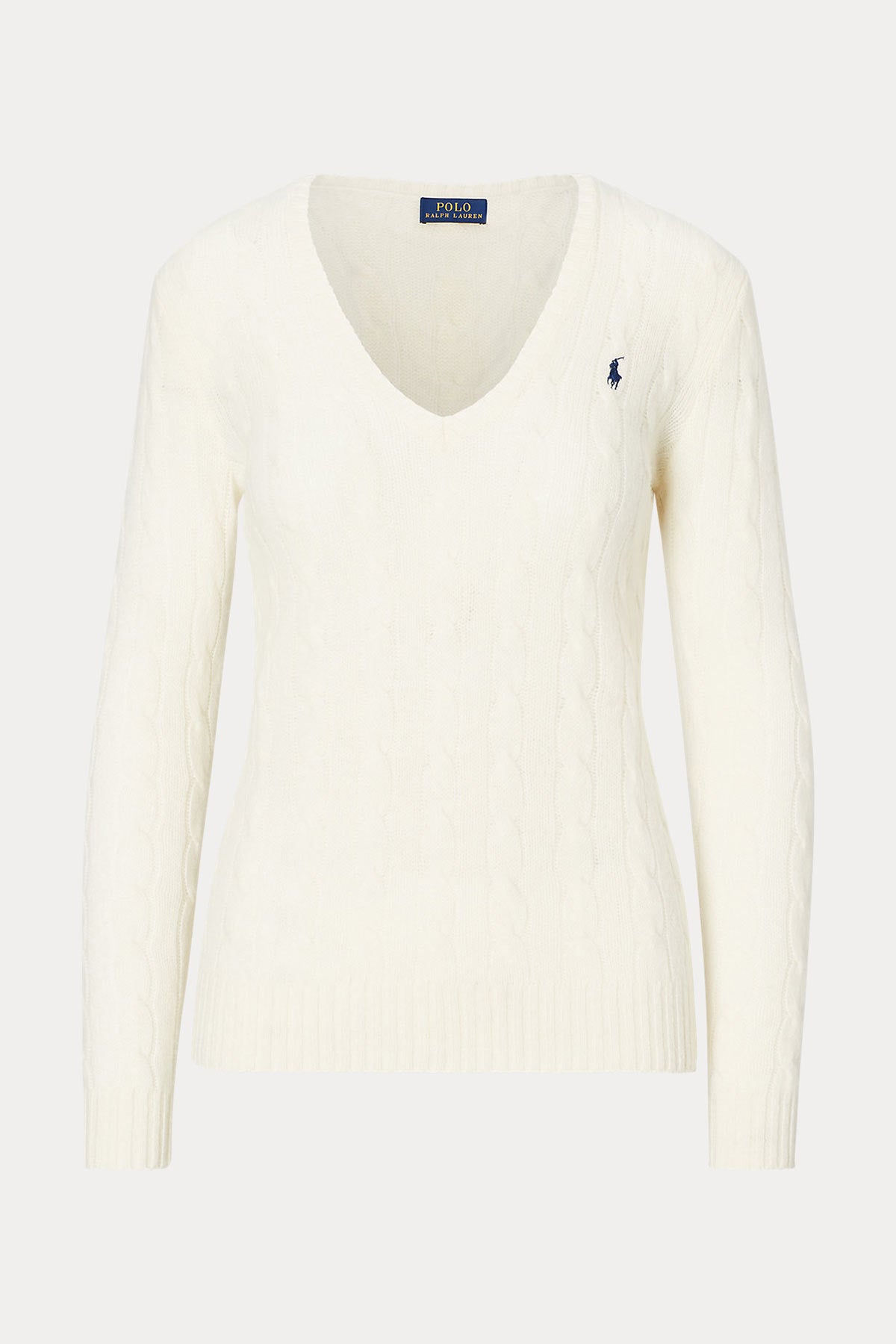 Polo Ralph Lauren V Yaka Kaşmirli Saç Örgü Triko-Libas Trendy Fashion Store