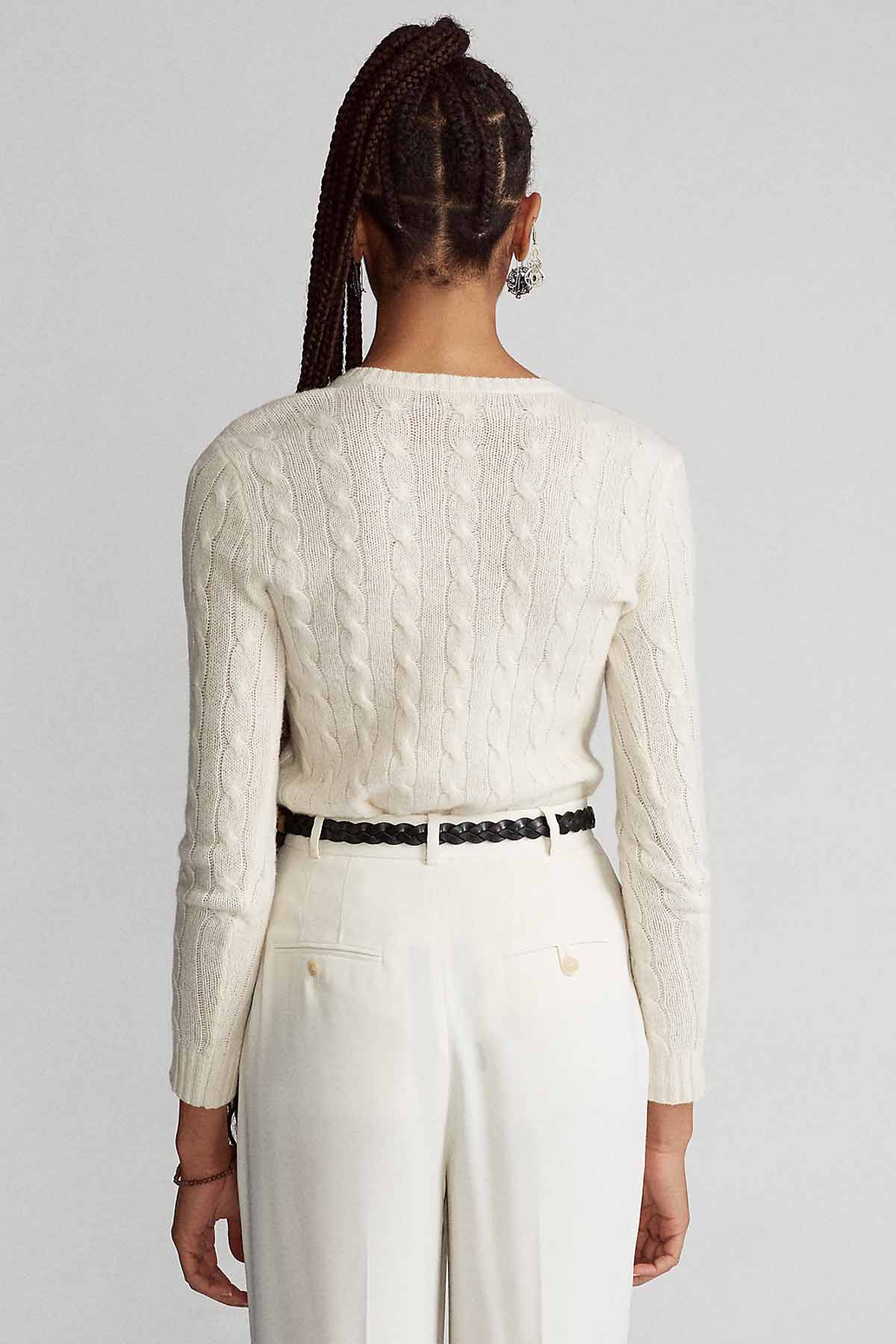 Polo Ralph Lauren V Yaka Kaşmirli Saç Örgü Triko-Libas Trendy Fashion Store