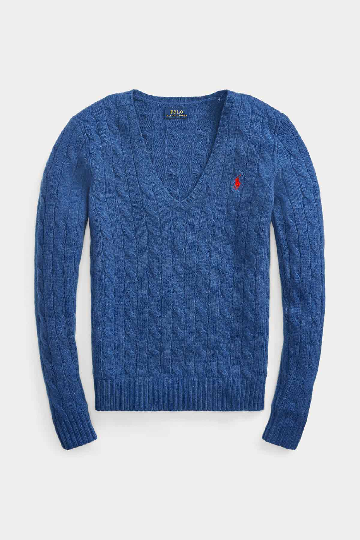 Polo Ralph Lauren V Yaka Kaşmirli Saç Örgü Triko-Libas Trendy Fashion Store