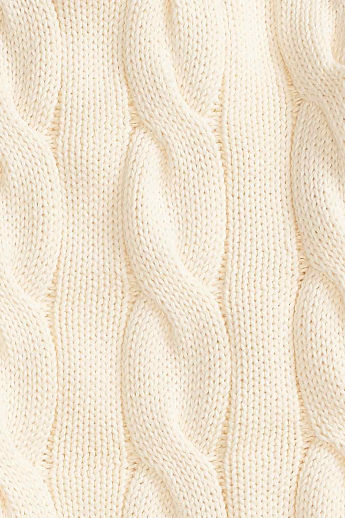 Polo Ralph Lauren Yandan Yırtmaçlı Saç Örgü Triko-Libas Trendy Fashion Store