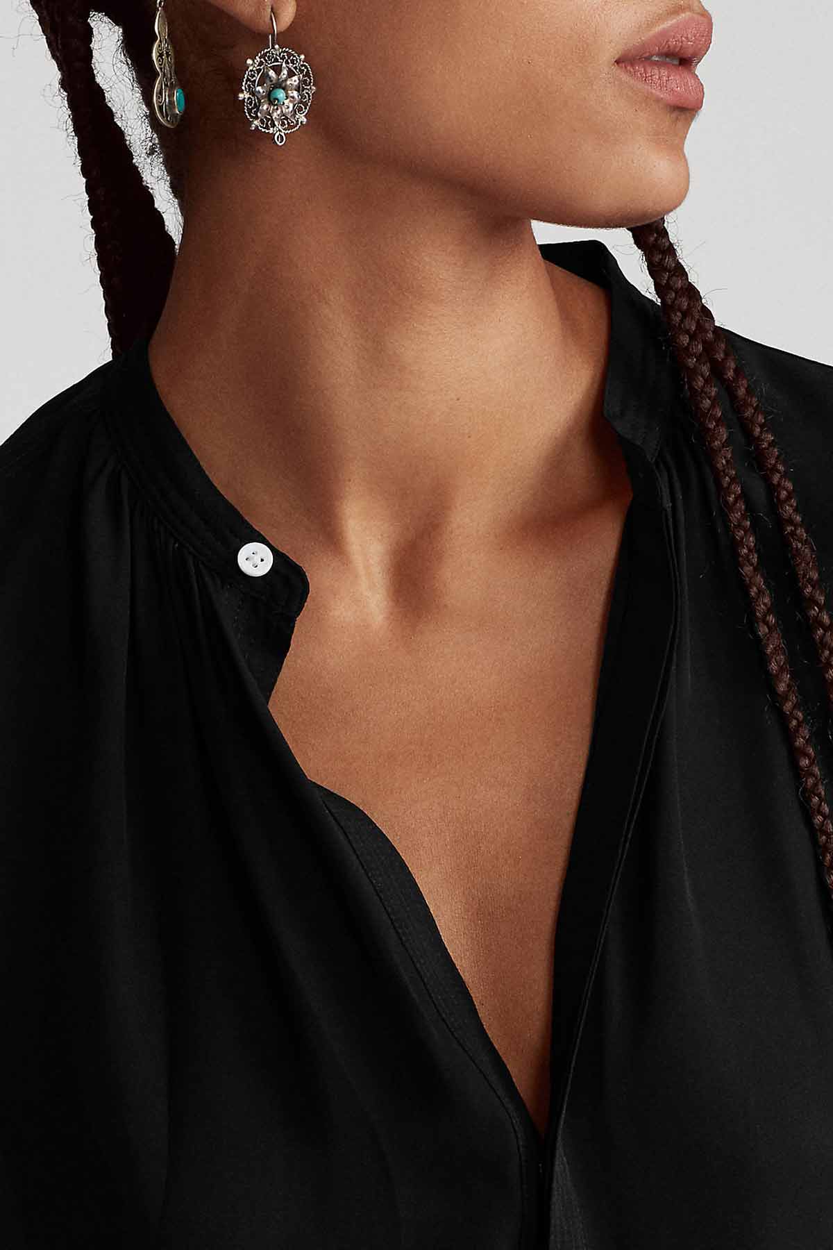 Polo Ralph Lauren V Yaka İpek Gömlek-Libas Trendy Fashion Store