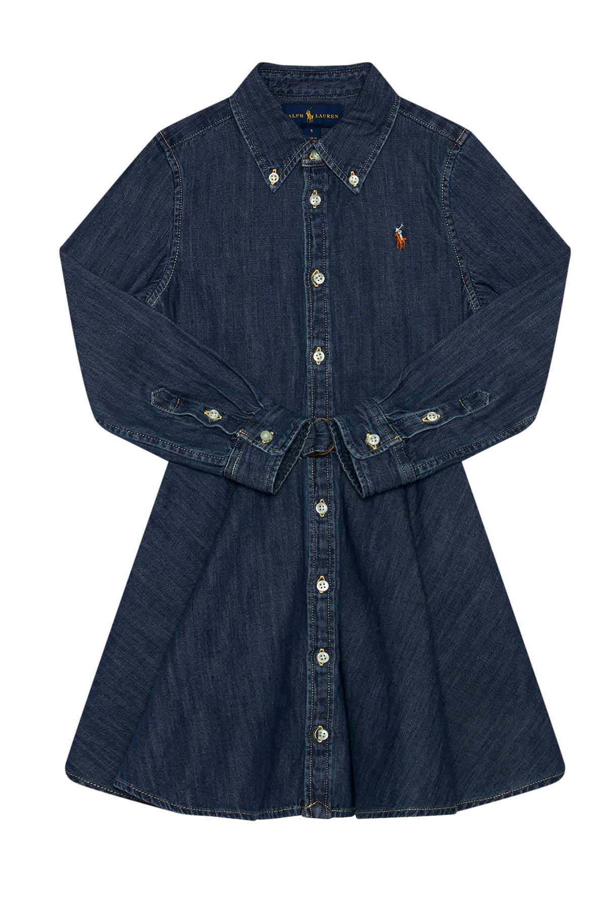 Polo Ralph Lauren 5-6.5 Yaş Kız Denim Elbise-Libas Trendy Fashion Store