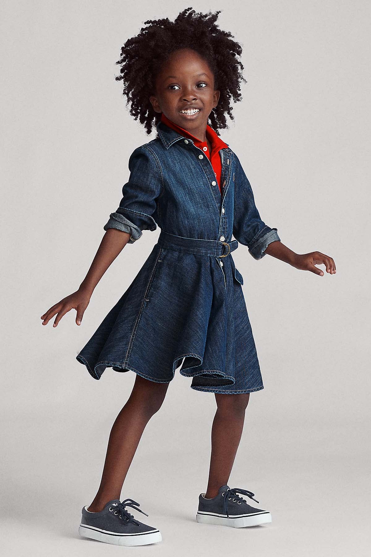 Polo Ralph Lauren 5-6.5 Yaş Kız Denim Elbise-Libas Trendy Fashion Store