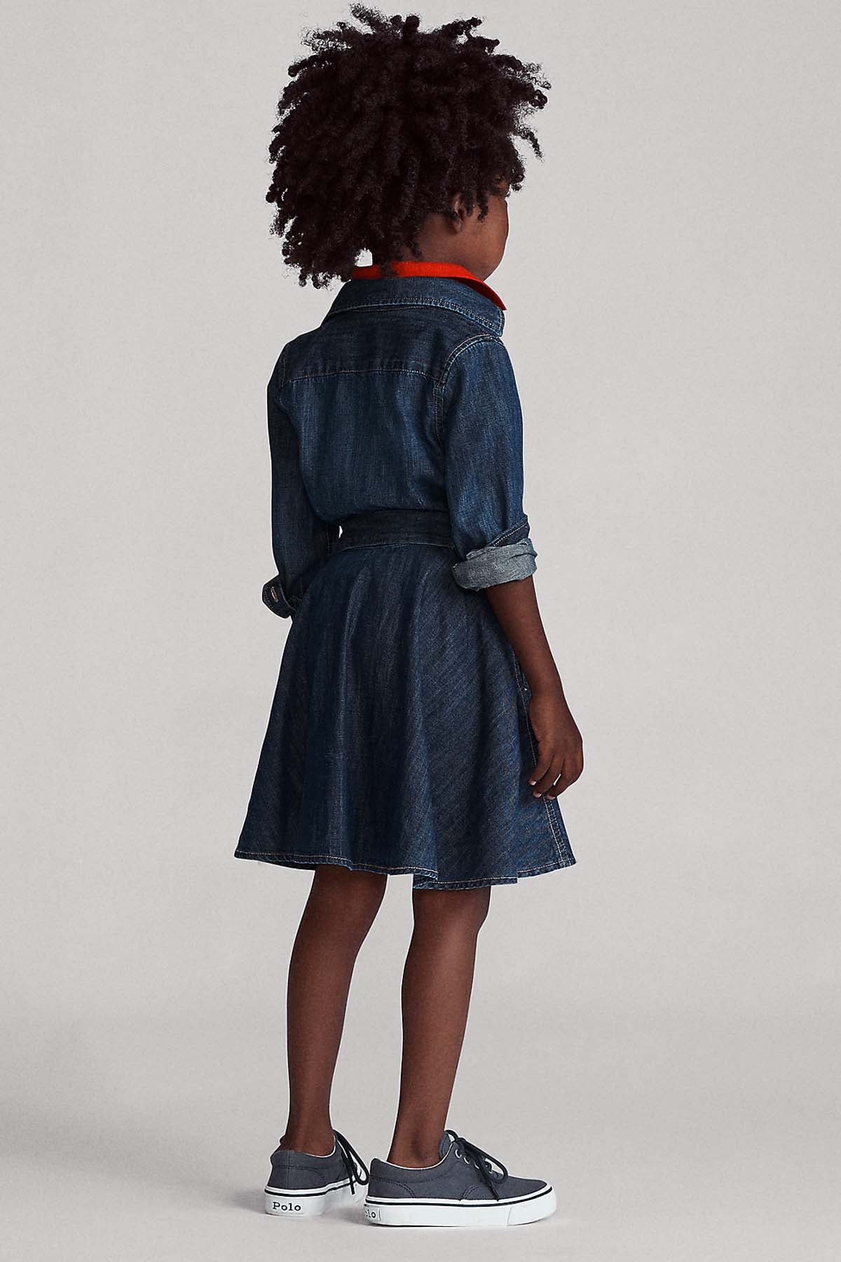 Polo Ralph Lauren 5-6.5 Yaş Kız Denim Elbise-Libas Trendy Fashion Store