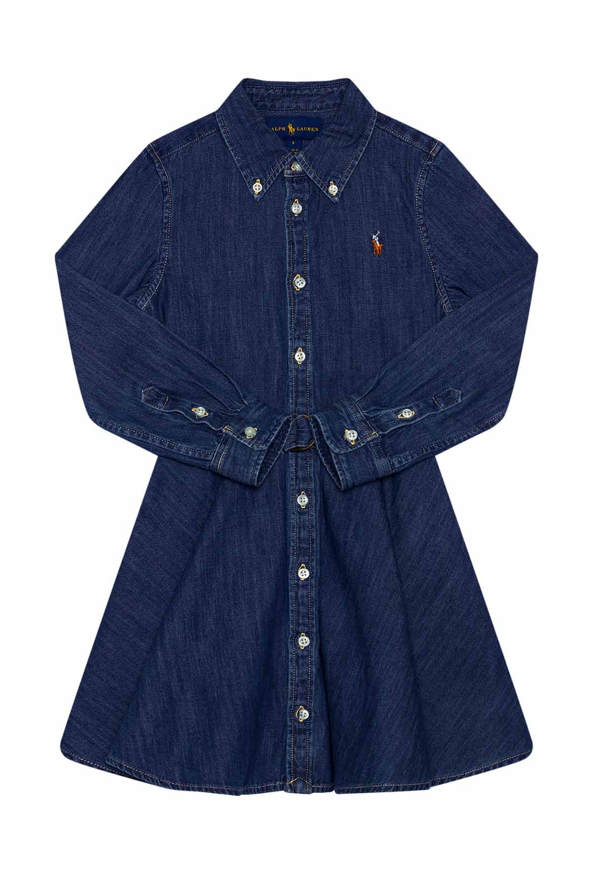 Polo Ralph Lauren 8-10 Yaş Kız Denim Elbise-Libas Trendy Fashion Store