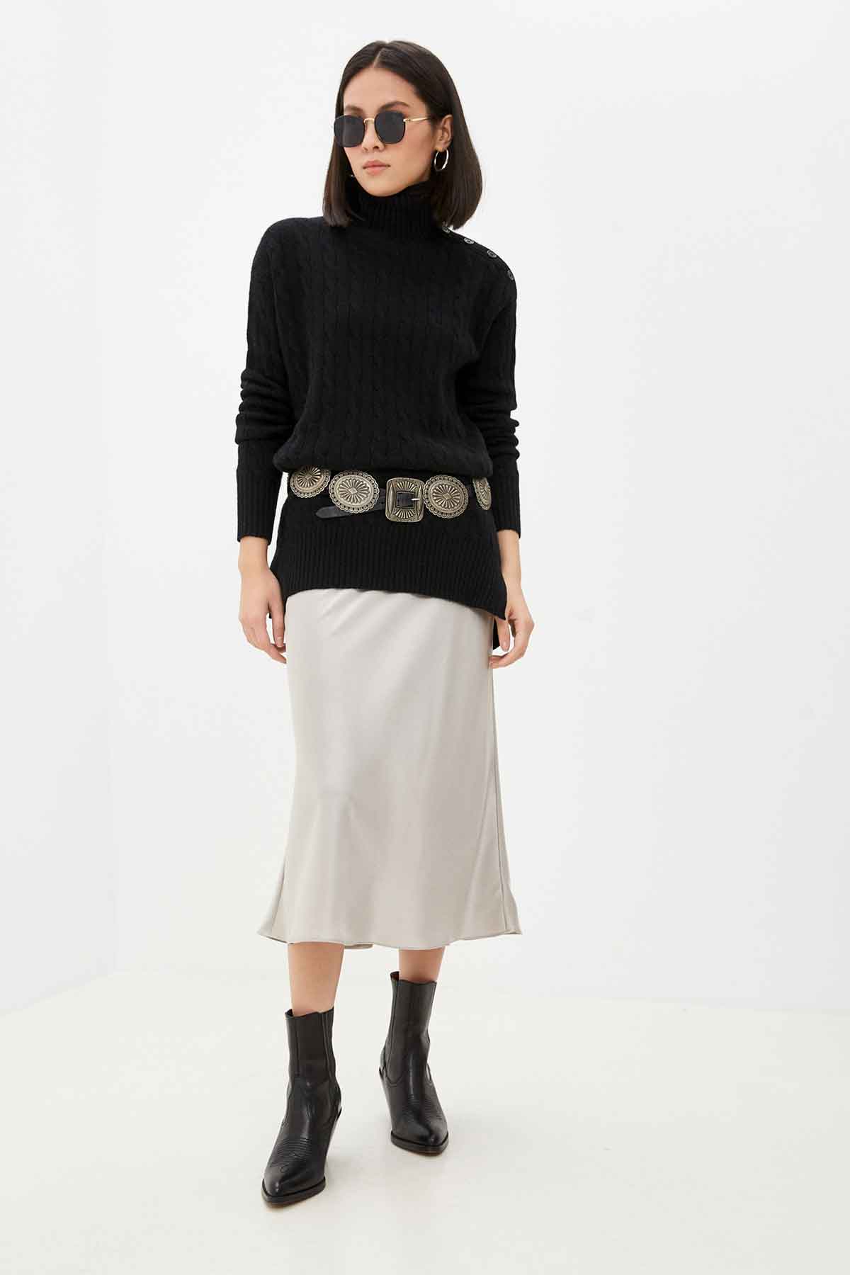 Polo Ralph Lauren Relaxed Fit Kaşmirli Saç Örgü Triko-Libas Trendy Fashion Store