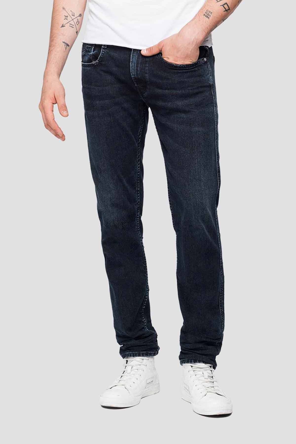 Replay Slim Fit Anbass Blue Black Overdyed Jeans-Libas Trendy Fashion Store