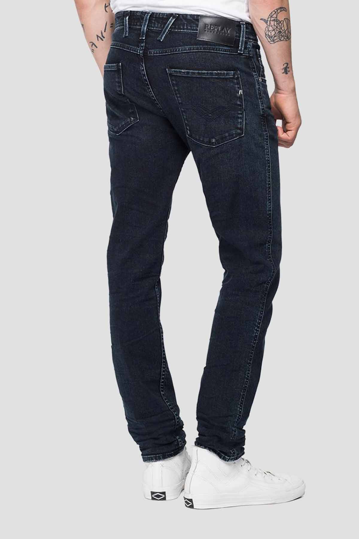 Replay Slim Fit Anbass Blue Black Overdyed Jeans-Libas Trendy Fashion Store