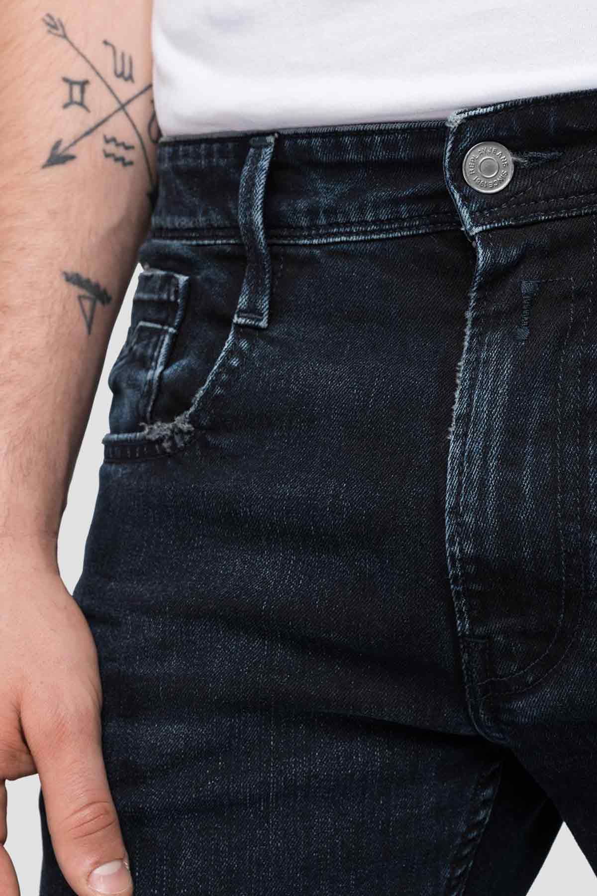 Replay Slim Fit Anbass Blue Black Overdyed Jeans-Libas Trendy Fashion Store