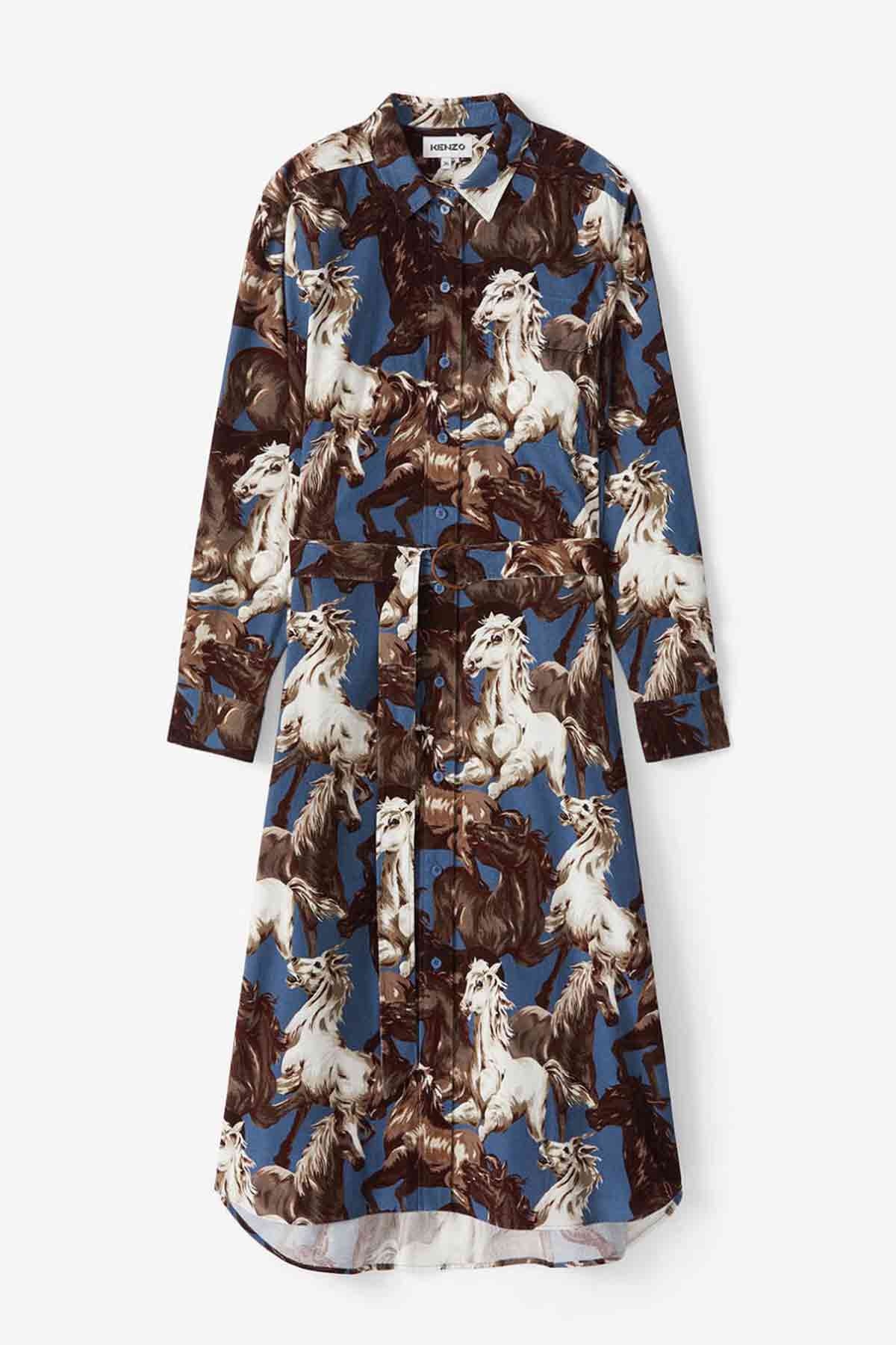 Kenzo Horses Gömlek Elbise-Libas Trendy Fashion Store