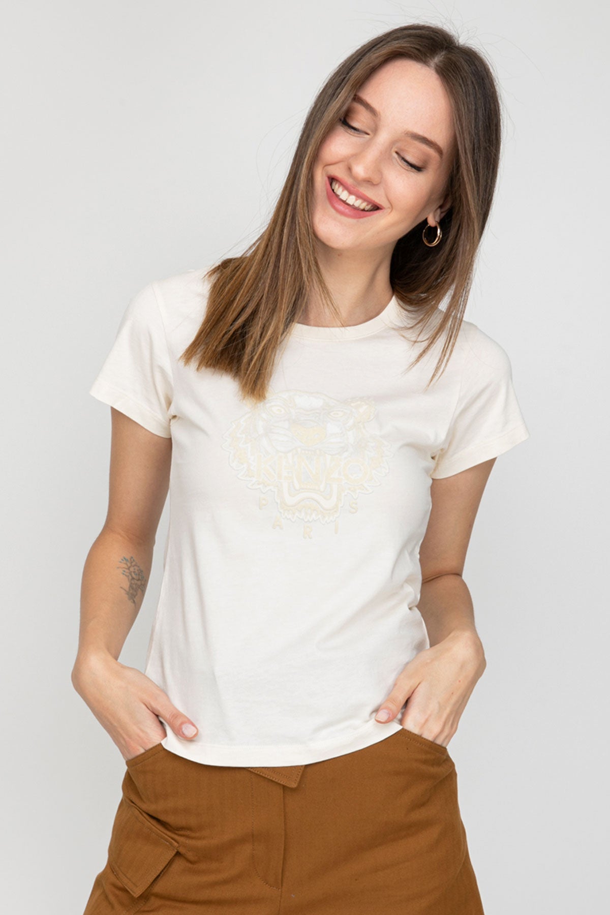 Kenzo Slim Fit Kaplan Logolu T-shirt-Libas Trendy Fashion Store