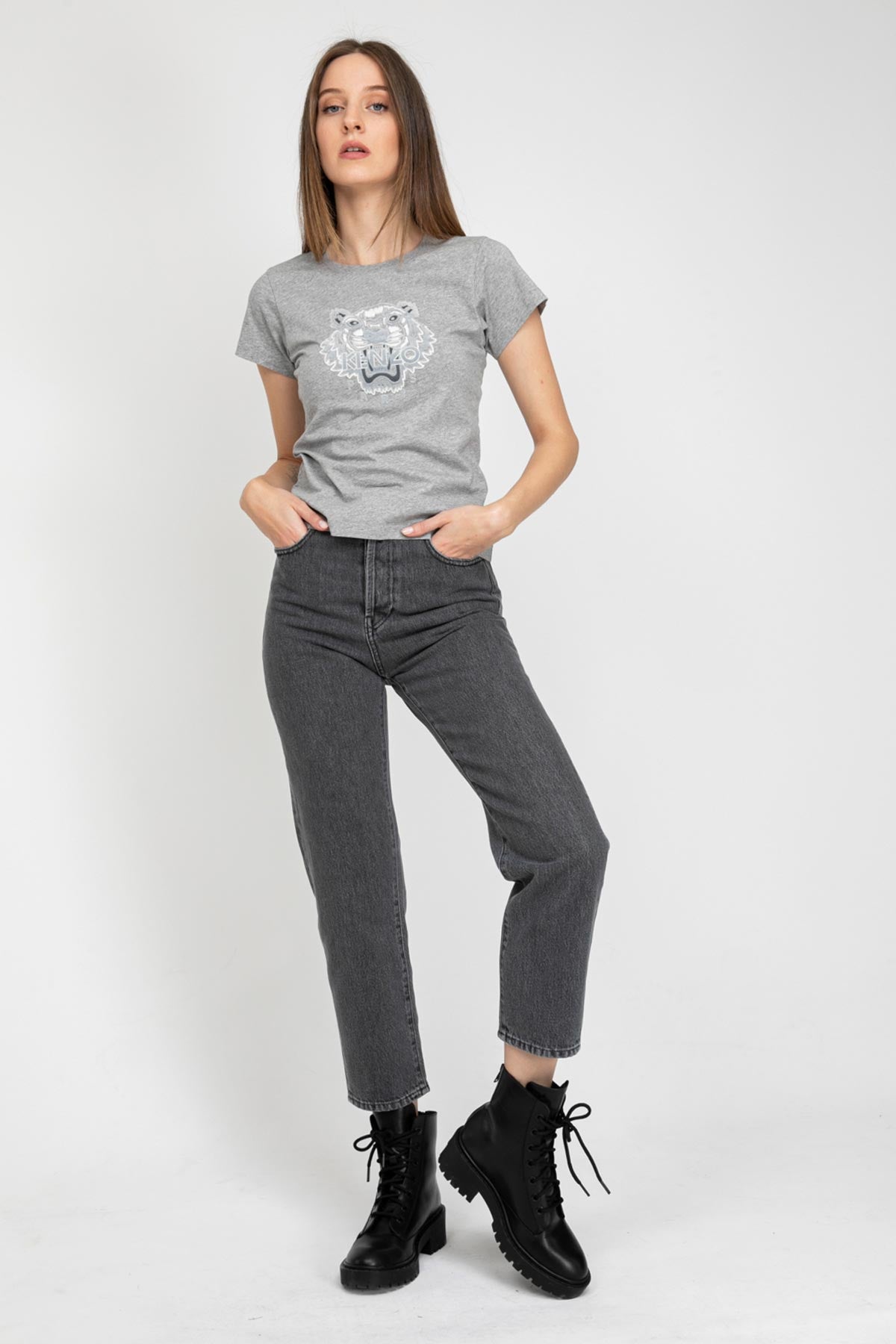 Kenzo Slim Fit Kaplan Logolu T-shirt-Libas Trendy Fashion Store