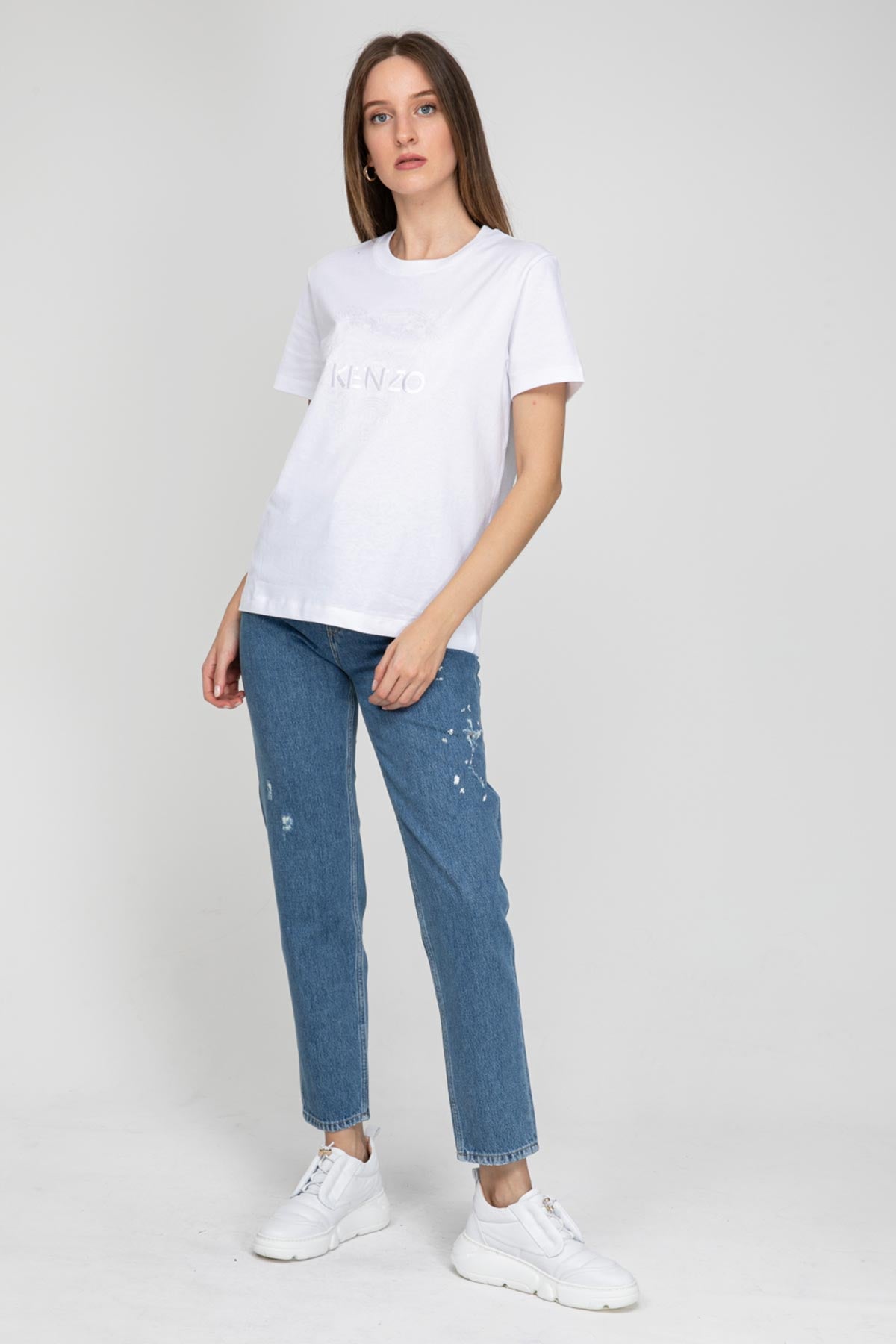 Kenzo Regular Fit Kaplan Logolu T-shirt-Libas Trendy Fashion Store