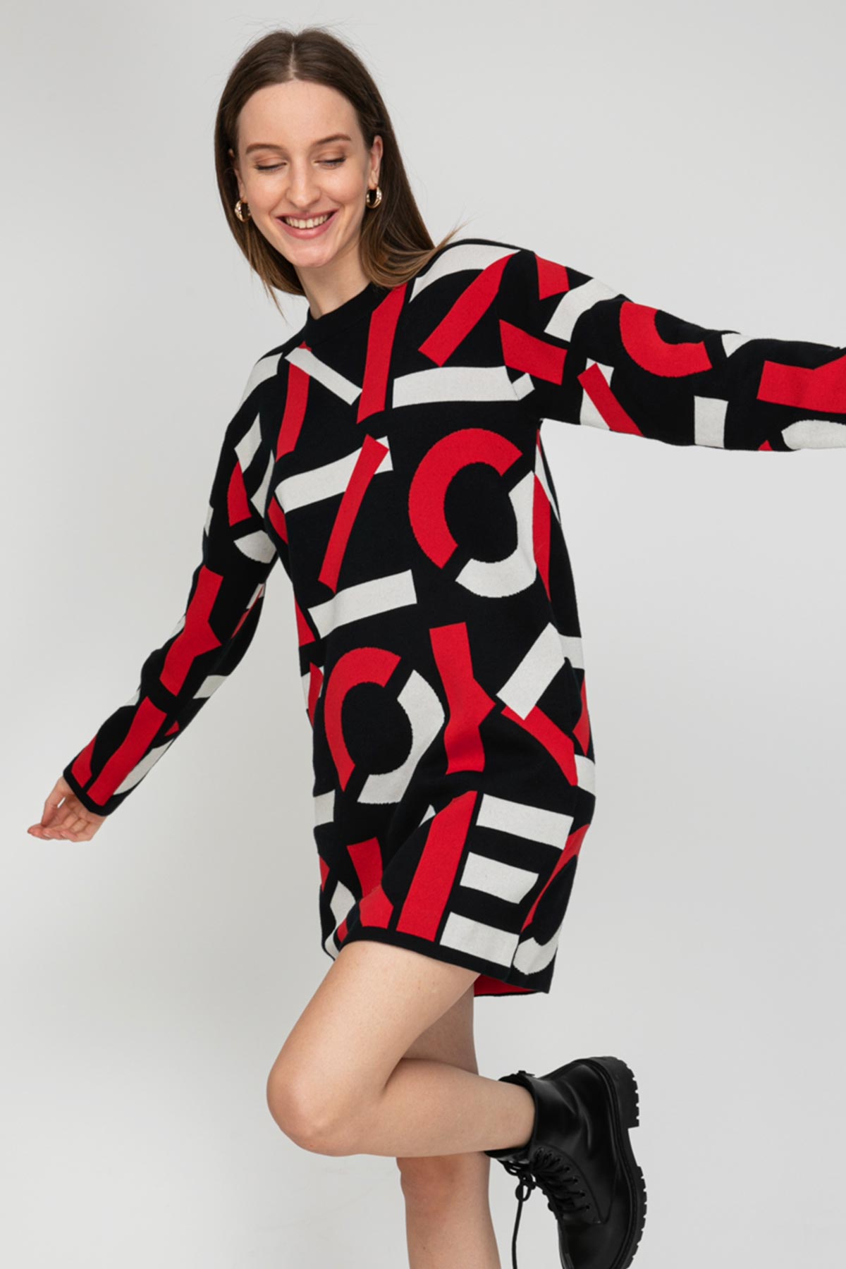 Kenzo Monogram Triko Elbise-Libas Trendy Fashion Store