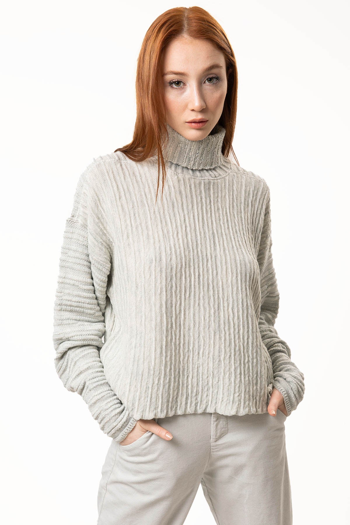 Transit Oversize Kollu Balıkçı Yaka Triko-Libas Trendy Fashion Store