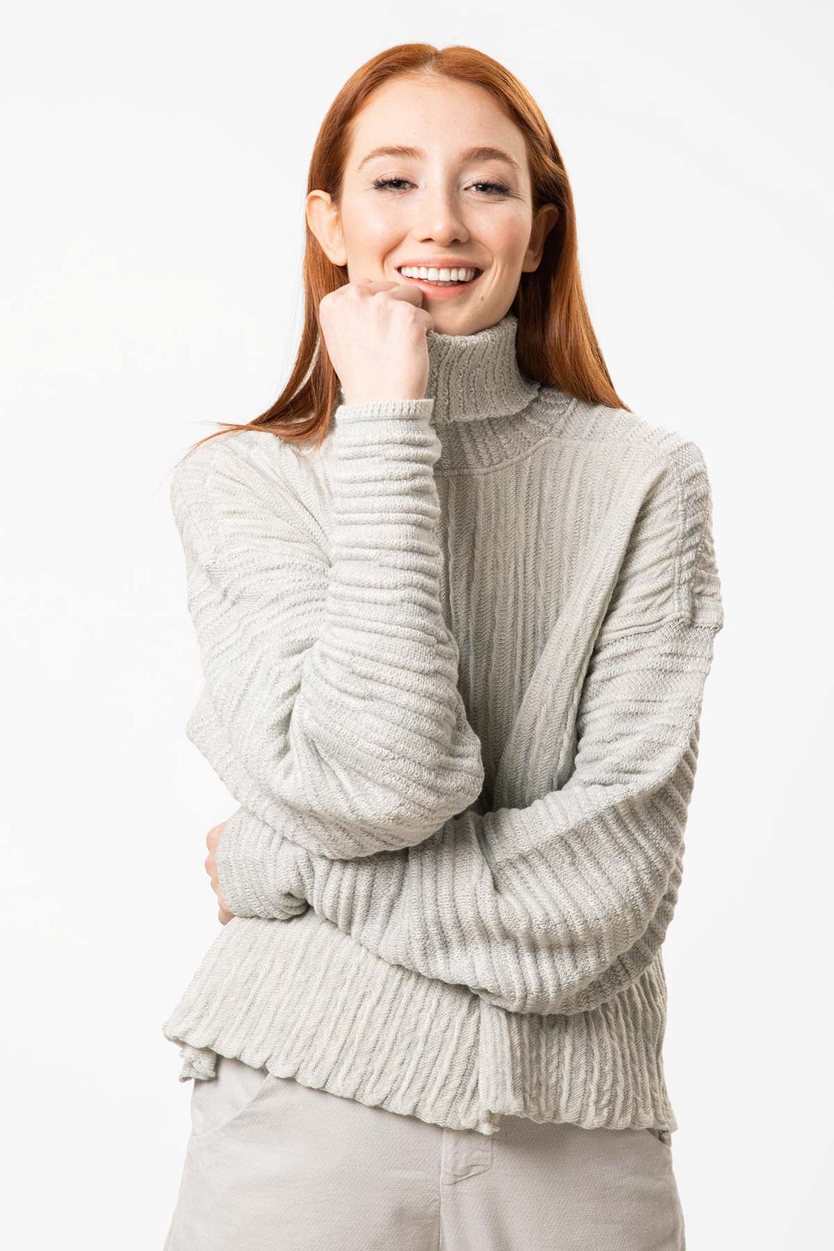 Transit Oversize Kollu Balıkçı Yaka Triko-Libas Trendy Fashion Store