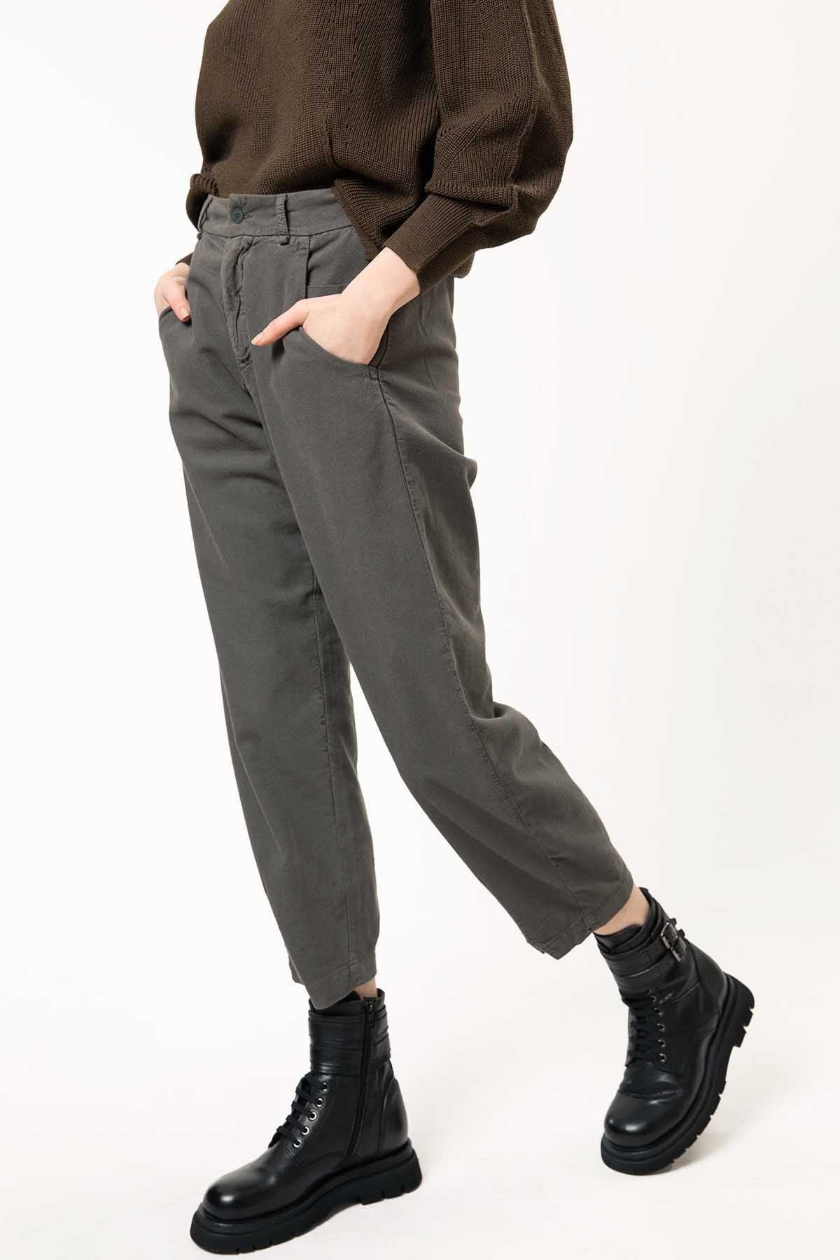 Transit Yüksek Bel Crop Paça Pantolon-Libas Trendy Fashion Store