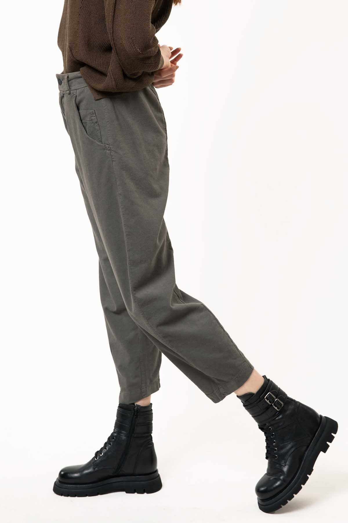 Transit Yüksek Bel Crop Paça Pantolon-Libas Trendy Fashion Store