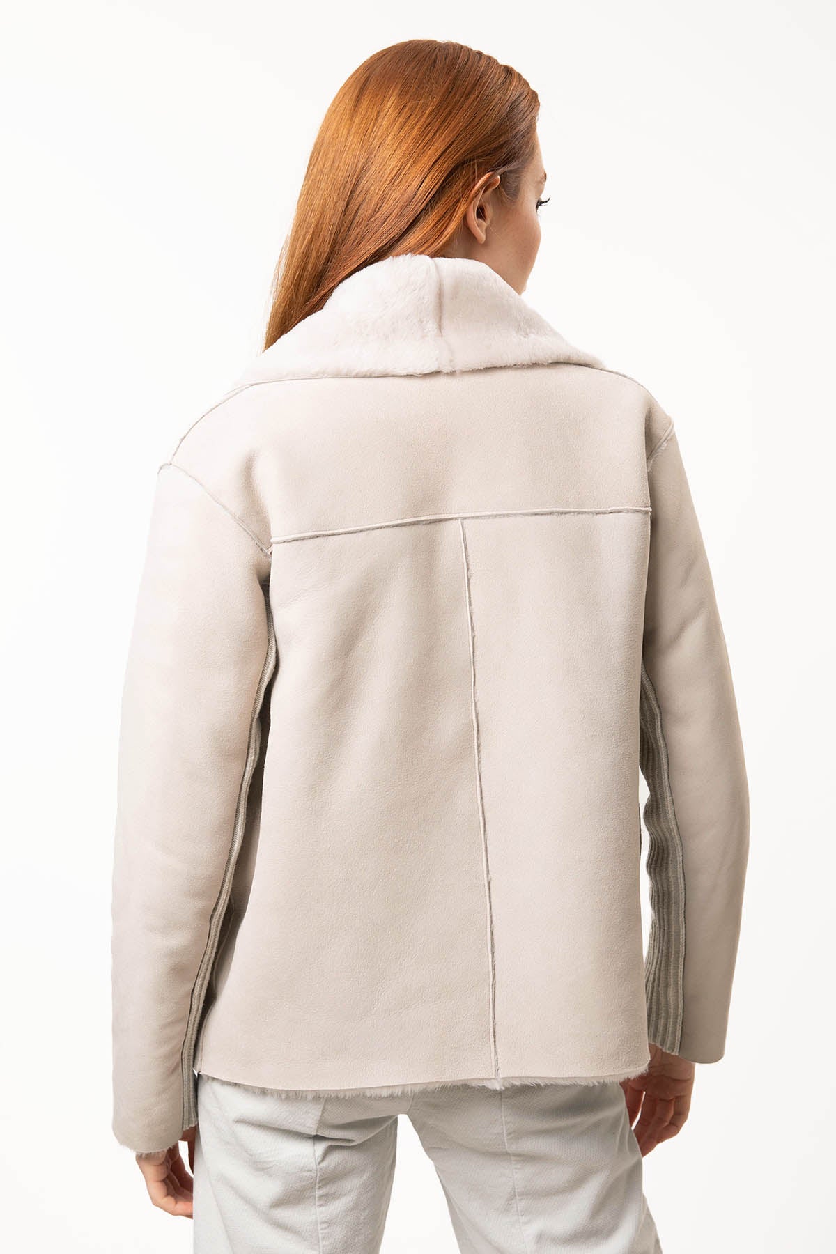 Transit Geniş Yaka Deri Ceket-Libas Trendy Fashion Store