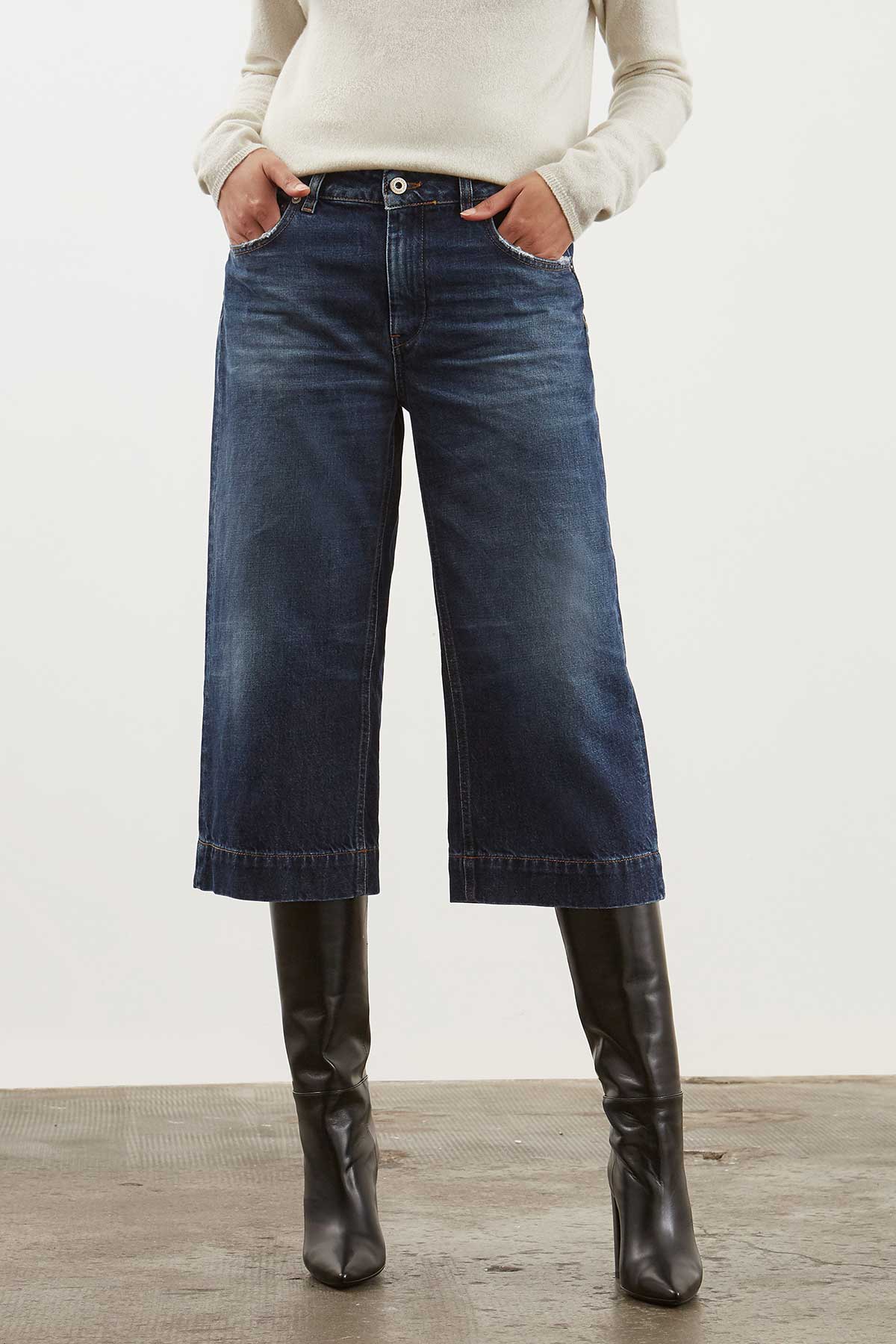 Dondup Jade Cropped Loose Fit Jeans-Libas Trendy Fashion Store