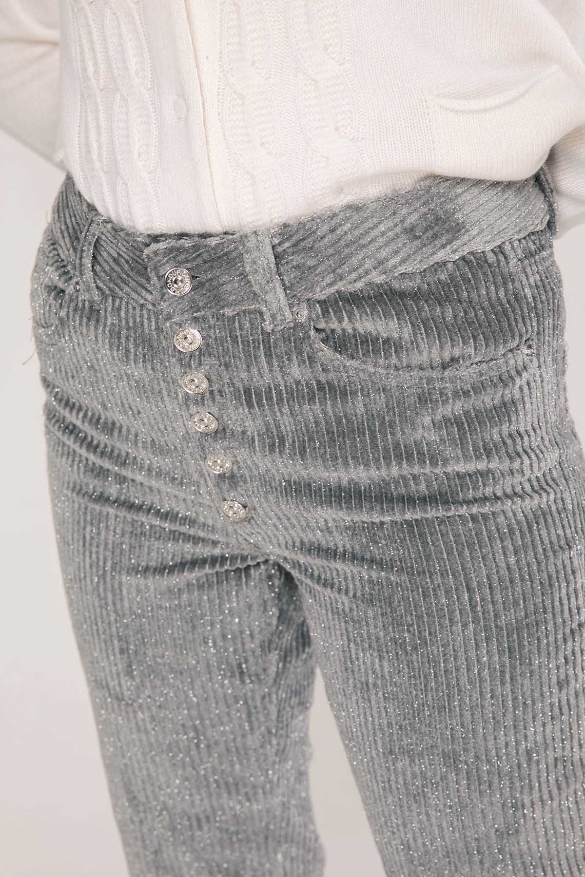 Dondup Loose Fit Fitilli Kadife Pantolon-Libas Trendy Fashion Store