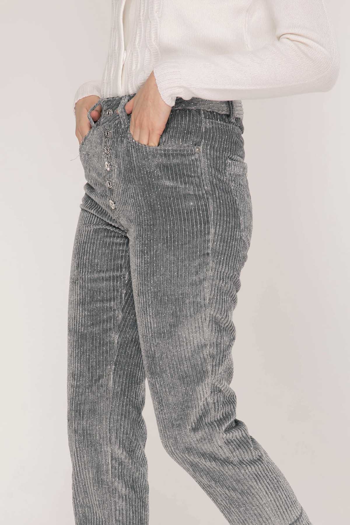 Dondup Loose Fit Fitilli Kadife Pantolon-Libas Trendy Fashion Store