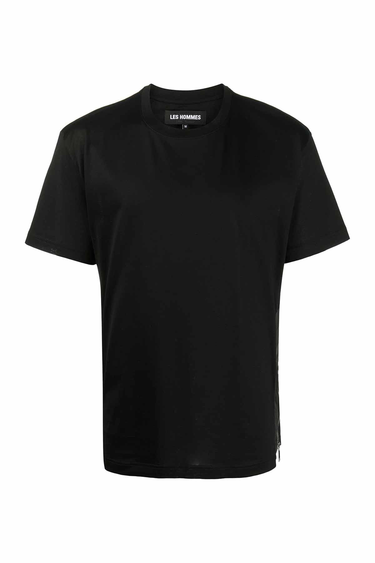 Les Hommes Fermuar ve Deri Detaylı T-shirt-Libas Trendy Fashion Store