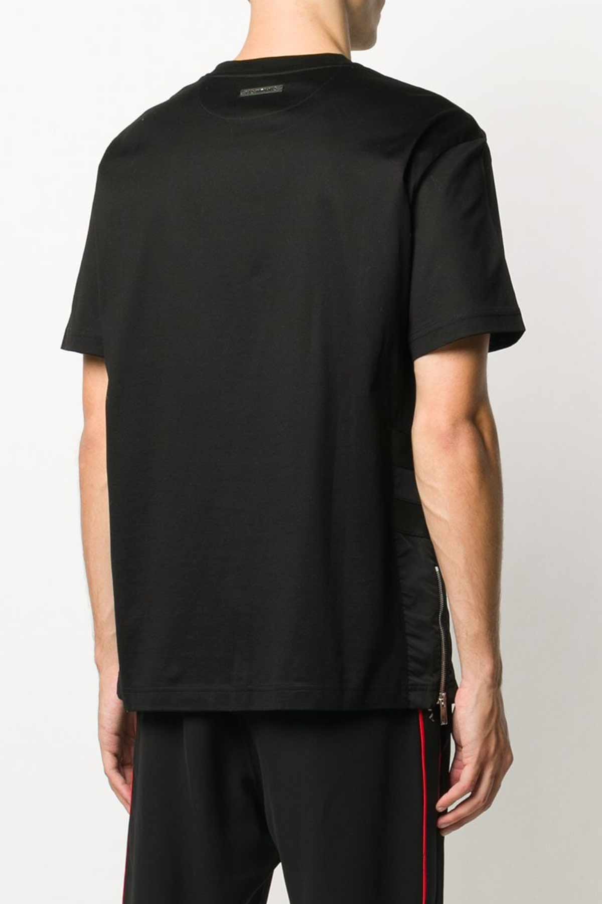 Les Hommes Fermuar ve Deri Detaylı T-shirt-Libas Trendy Fashion Store