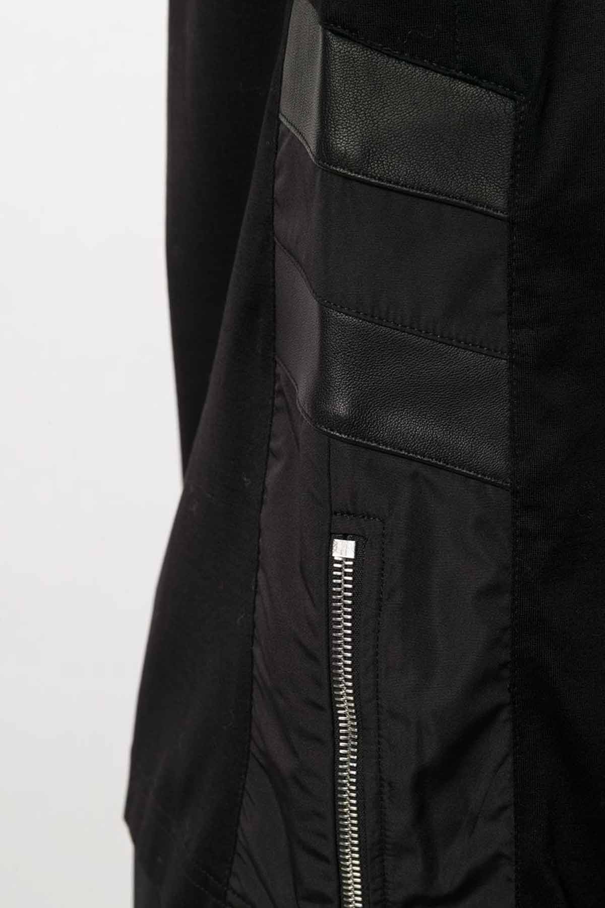 Les Hommes Fermuar ve Deri Detaylı T-shirt-Libas Trendy Fashion Store