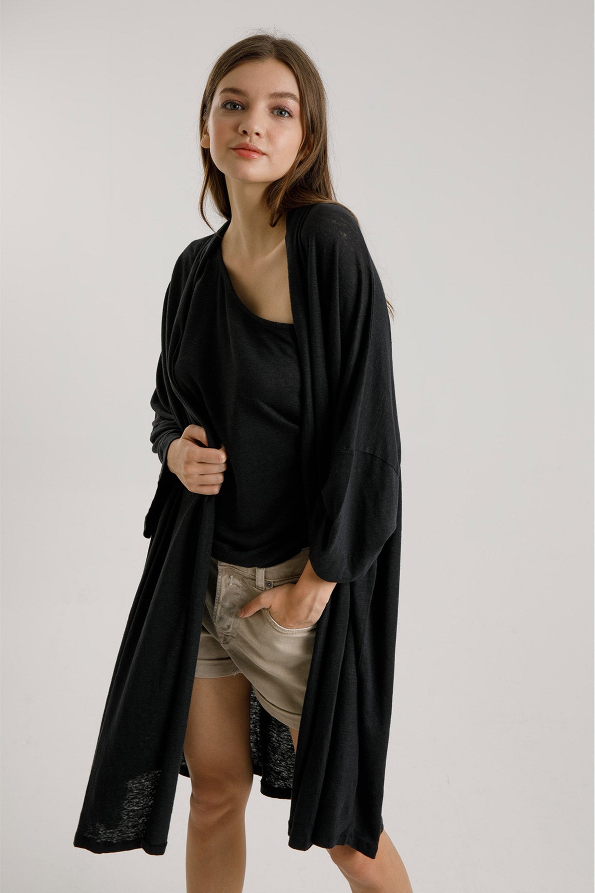 Majestic Şal Yaka Keten Ceket-Libas Trendy Fashion Store