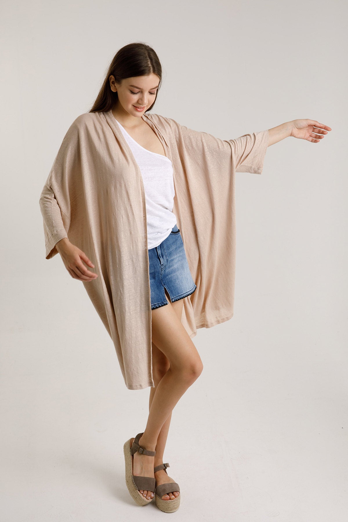 Majestic Şal Yaka Keten Ceket-Libas Trendy Fashion Store