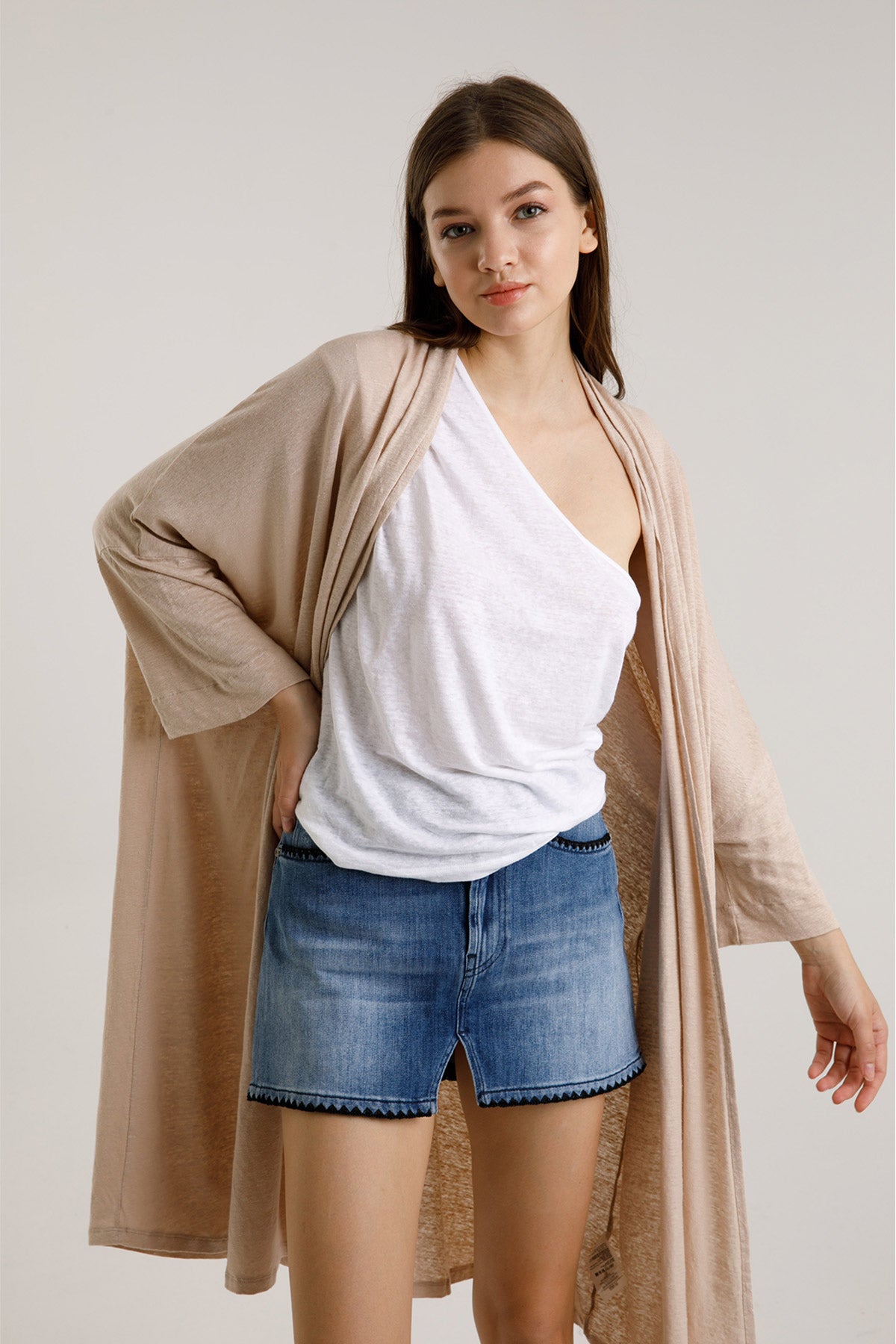 Majestic Şal Yaka Keten Ceket-Libas Trendy Fashion Store