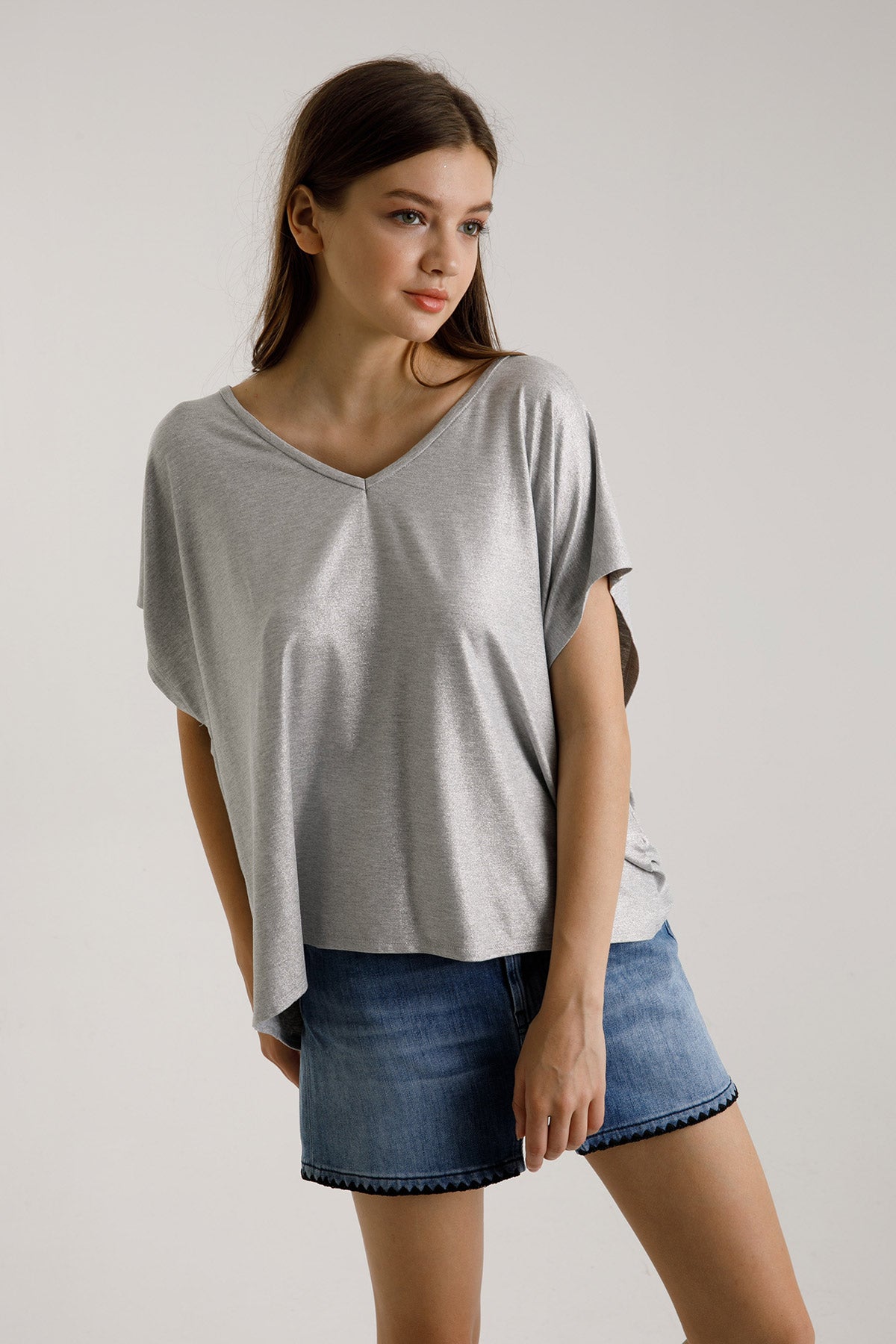 Majestic V Yaka T-Shirt-Libas Trendy Fashion Store