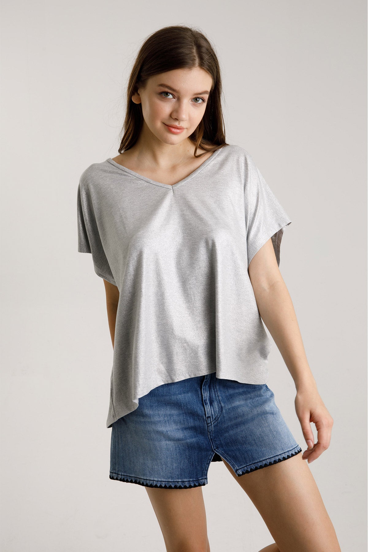 Majestic V Yaka T-Shirt-Libas Trendy Fashion Store