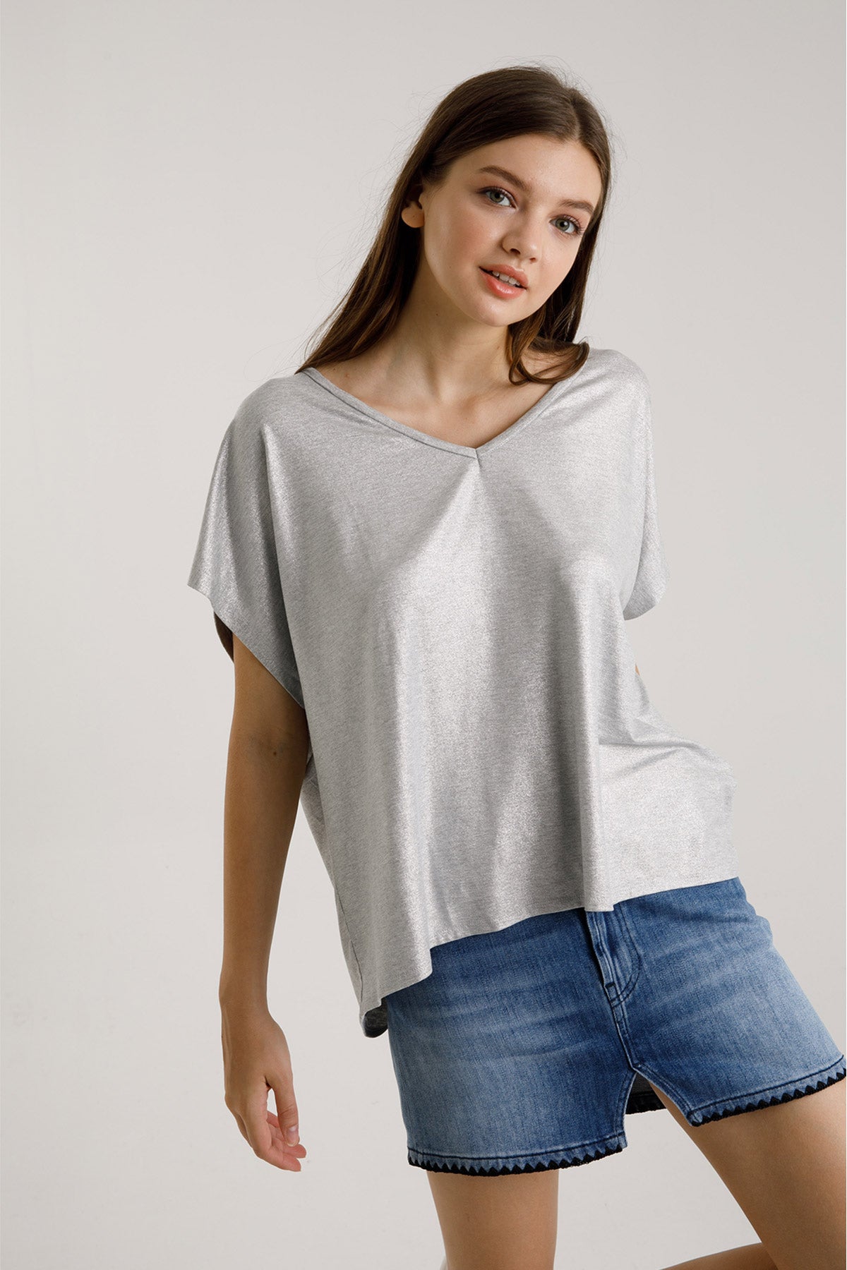 Majestic V Yaka T-Shirt-Libas Trendy Fashion Store