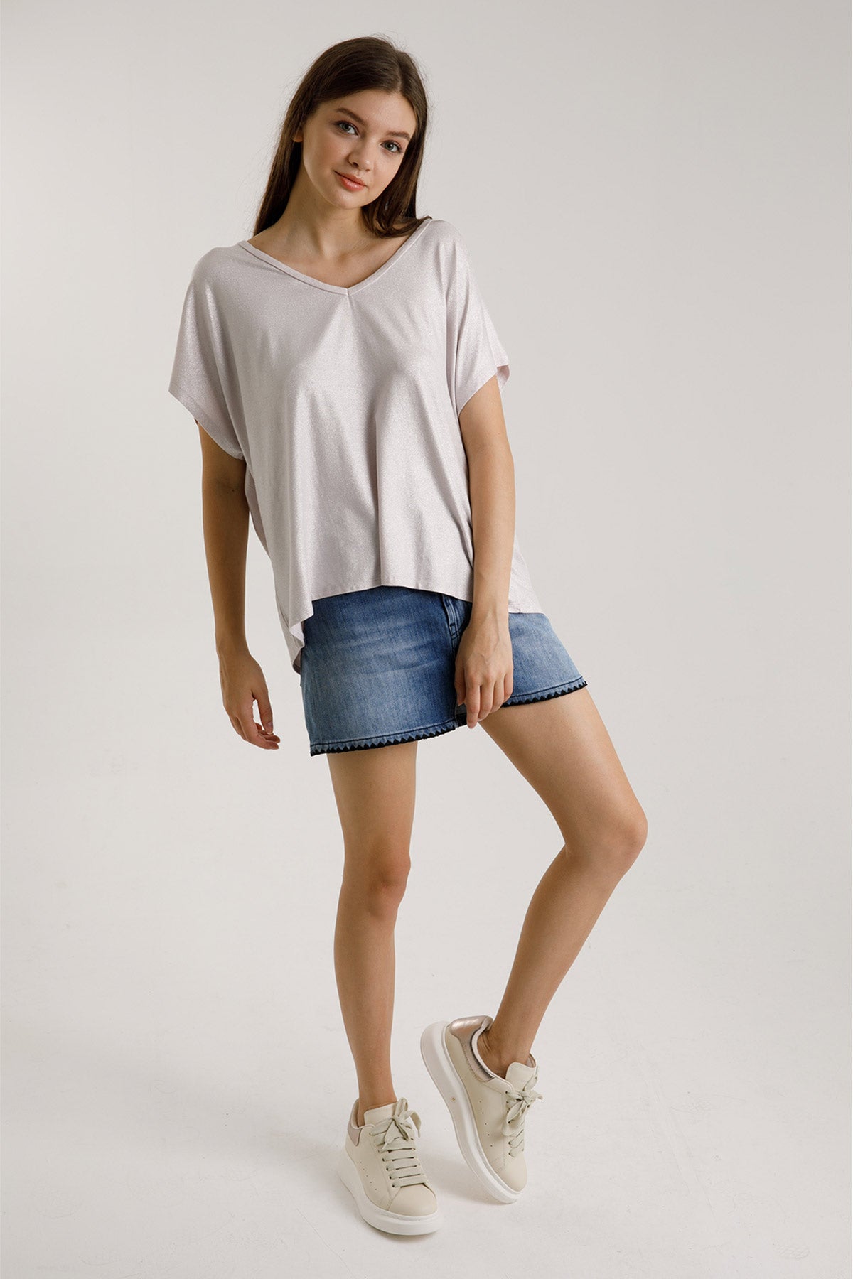 Majestic V Yaka T-Shirt-Libas Trendy Fashion Store