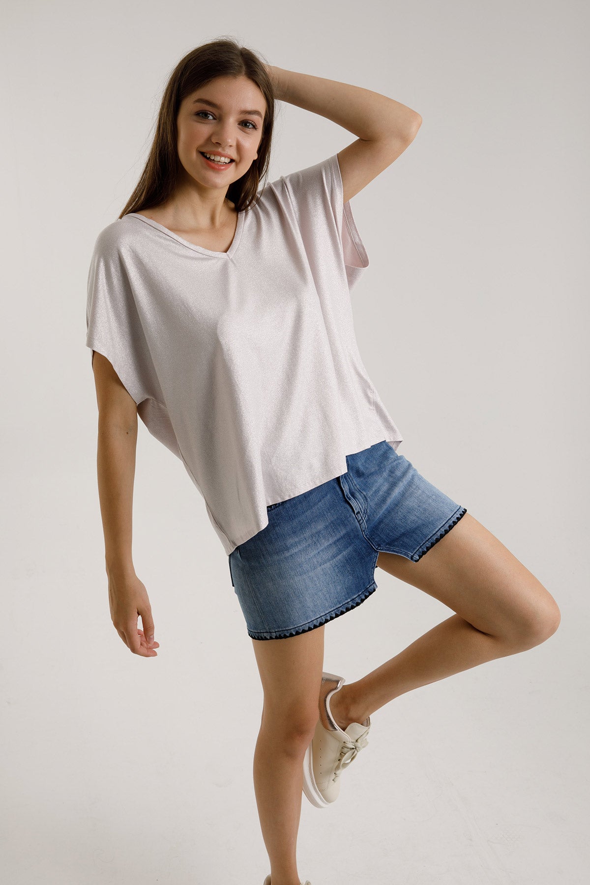 Majestic V Yaka T-Shirt-Libas Trendy Fashion Store