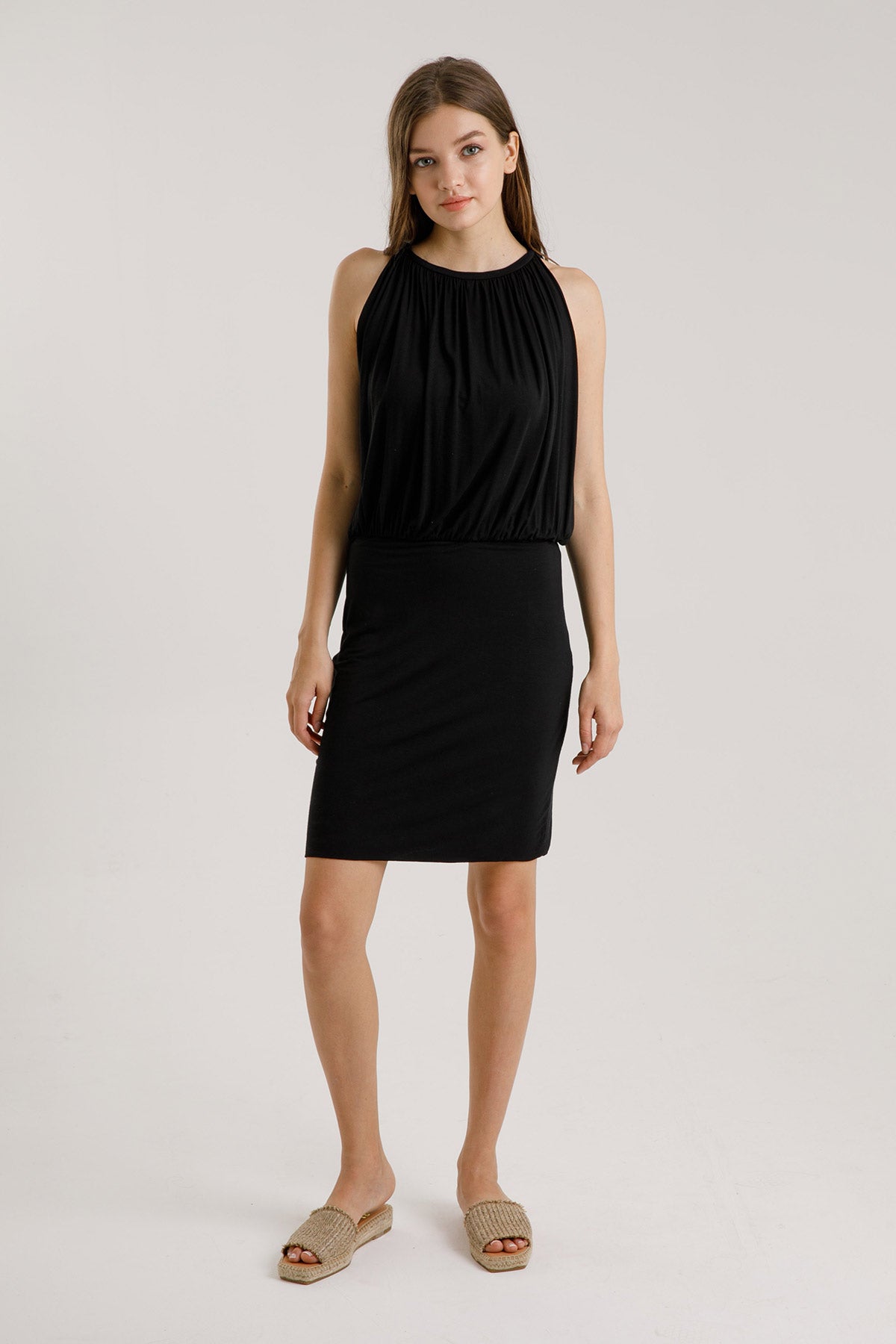 Majestic Beli Lastikli Elbise-Libas Trendy Fashion Store