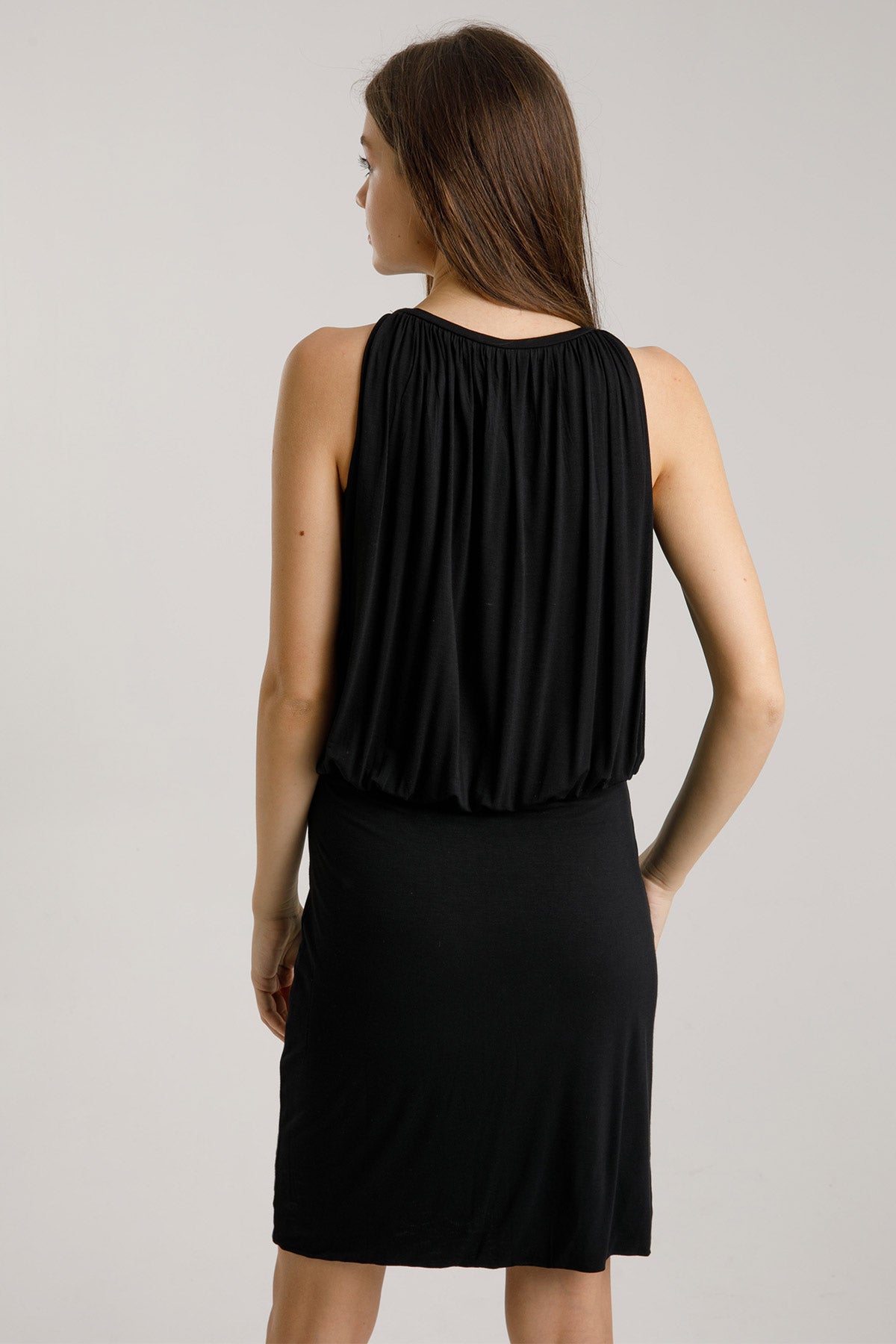 Majestic Beli Lastikli Elbise-Libas Trendy Fashion Store