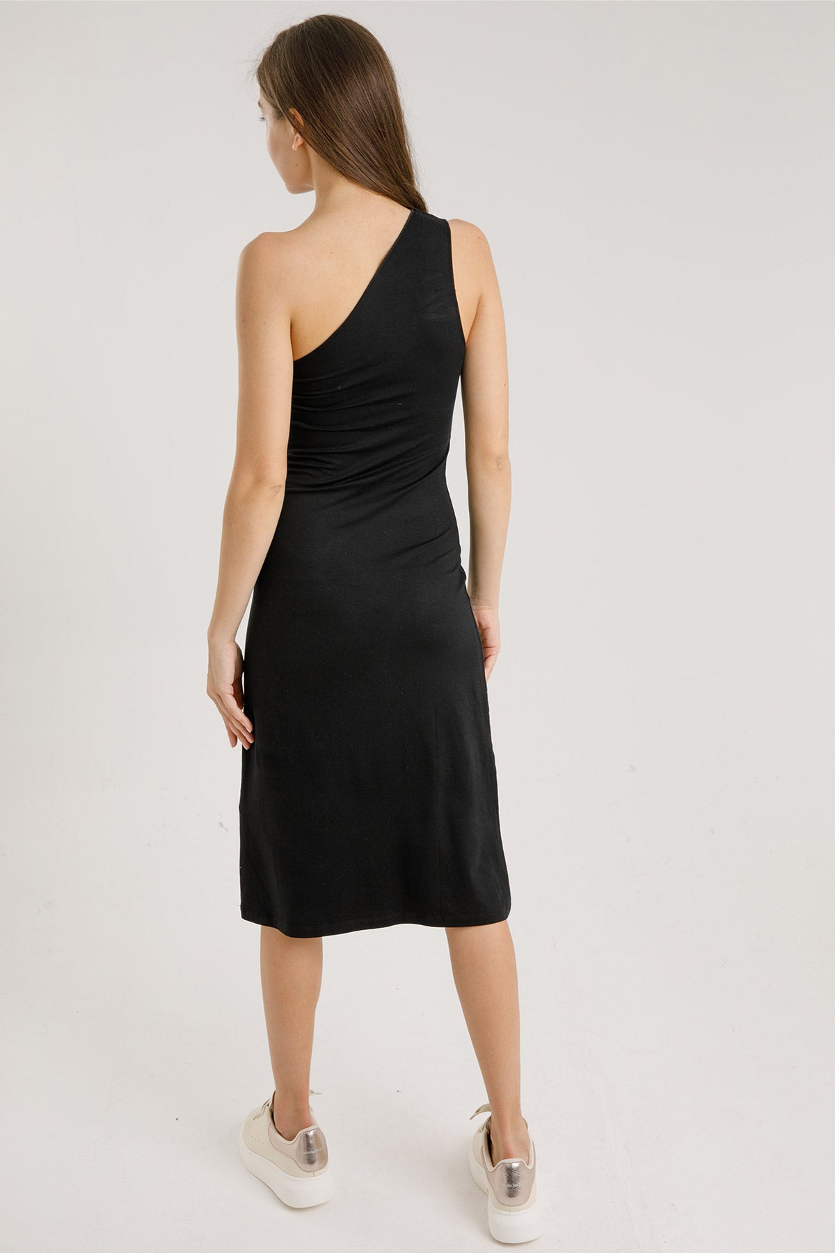 Majestic Tek Omuz Elbise-Libas Trendy Fashion Store