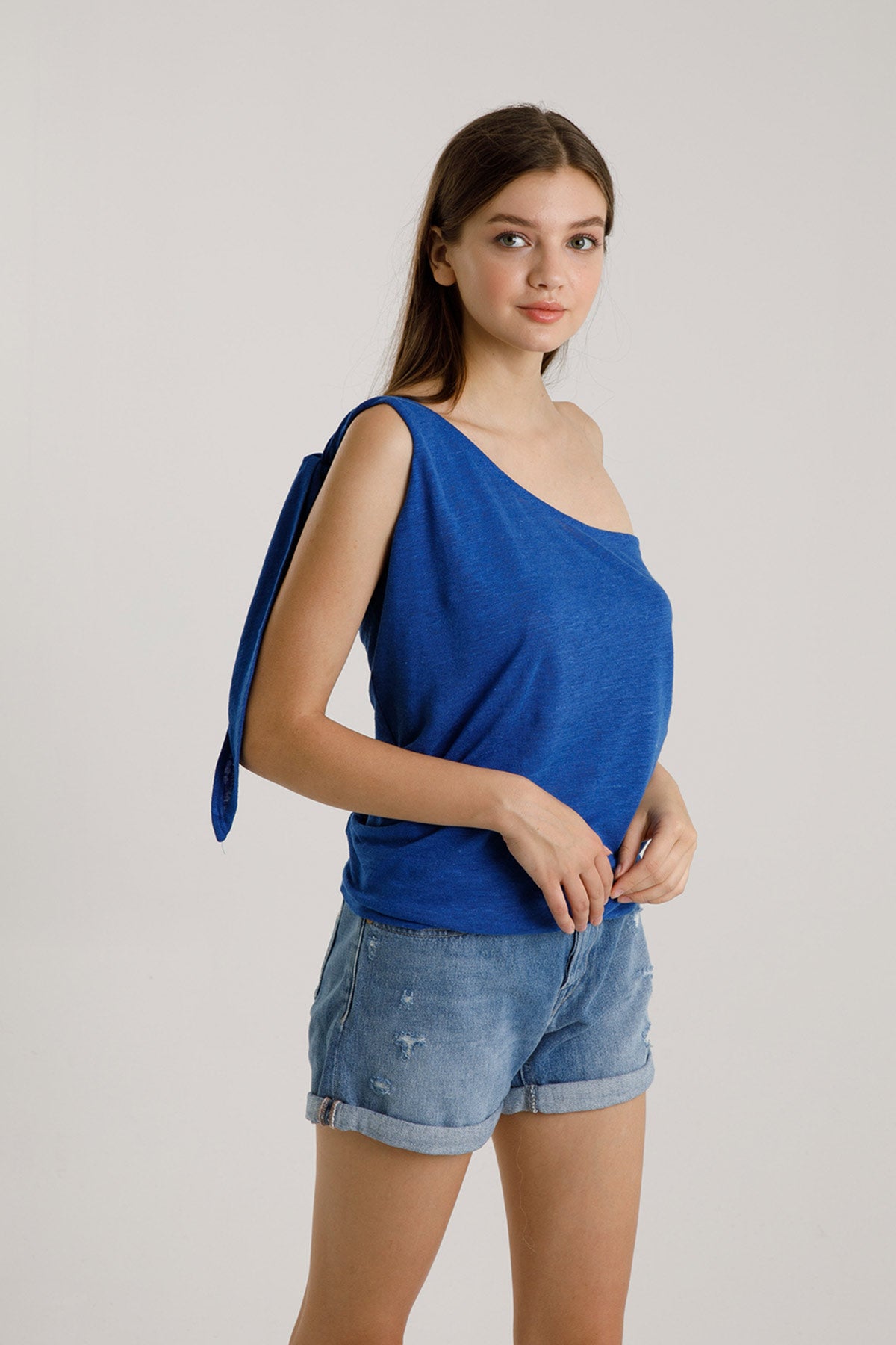 Majestic Tek Omuz Keten İpek Bluz-Libas Trendy Fashion Store