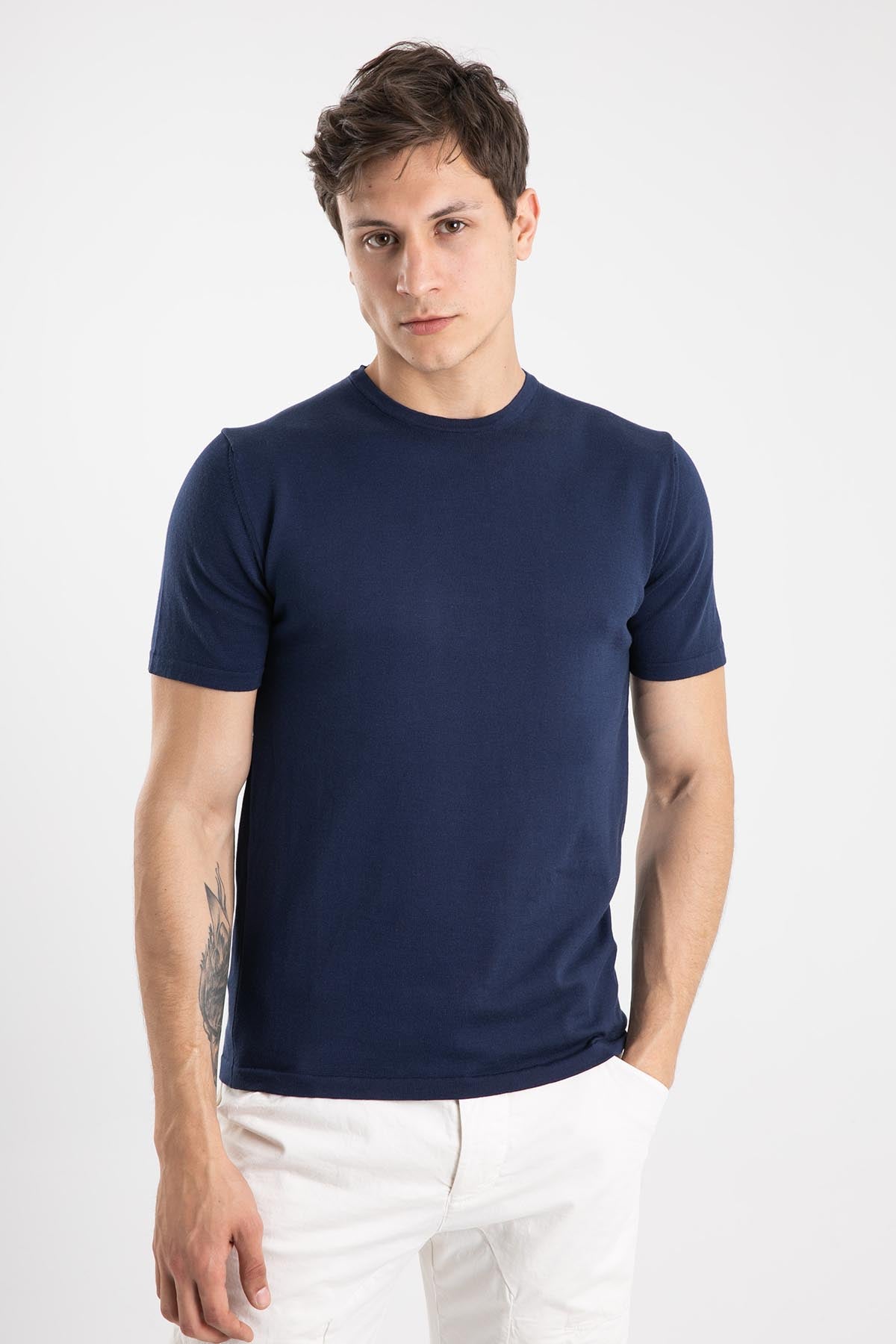 Manifattura Yuvarlak Yaka Kısa Kollu T-shirt-Libas Trendy Fashion Store