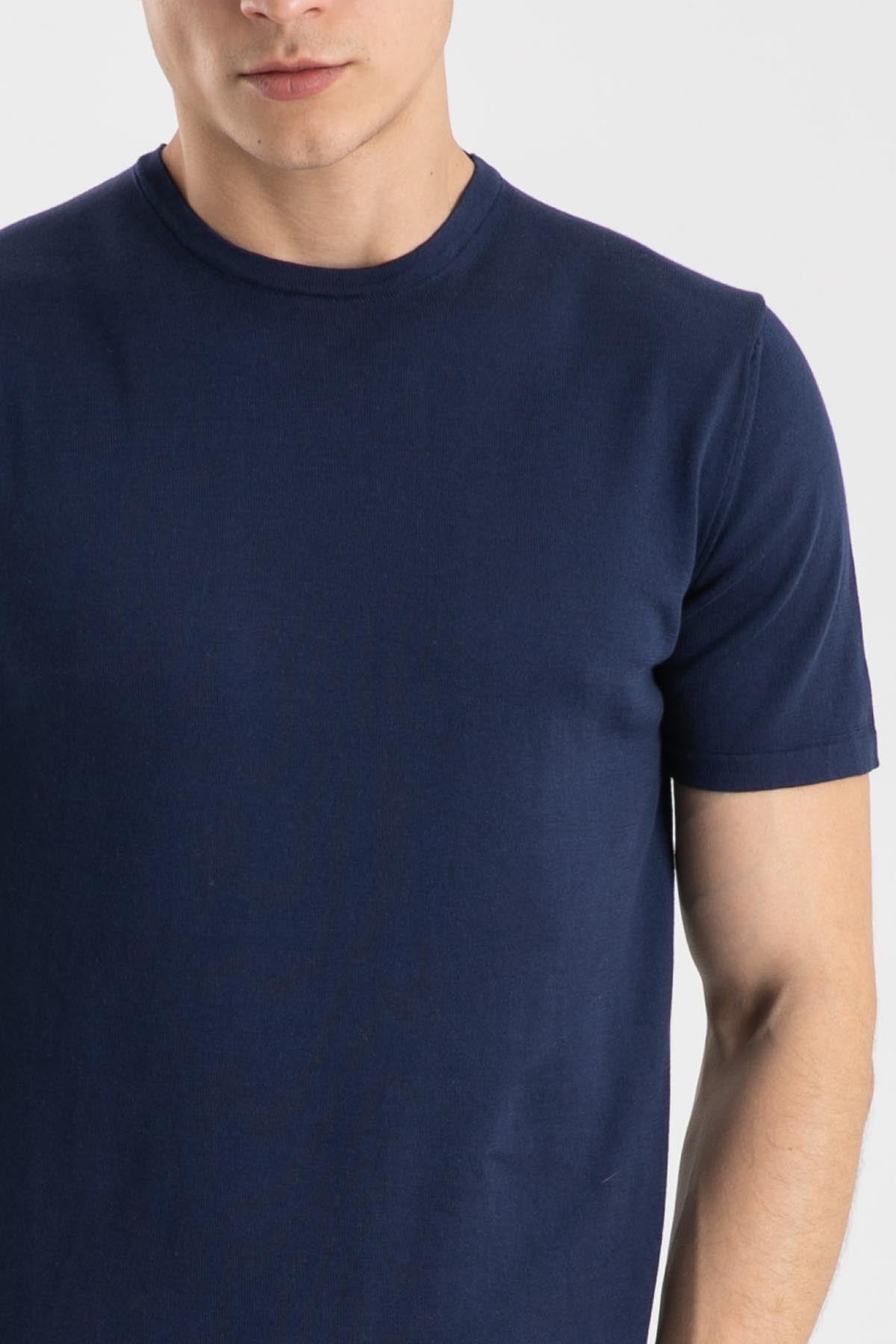 Manifattura Yuvarlak Yaka Kısa Kollu T-shirt-Libas Trendy Fashion Store