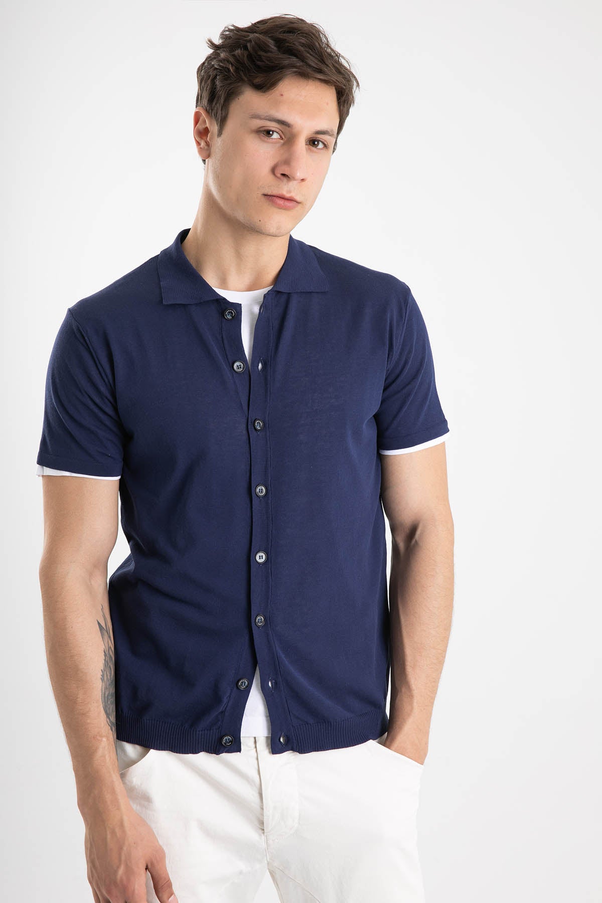 Manifattura Polo Yaka T-shirt İçli Triko Gömlek-Libas Trendy Fashion Store