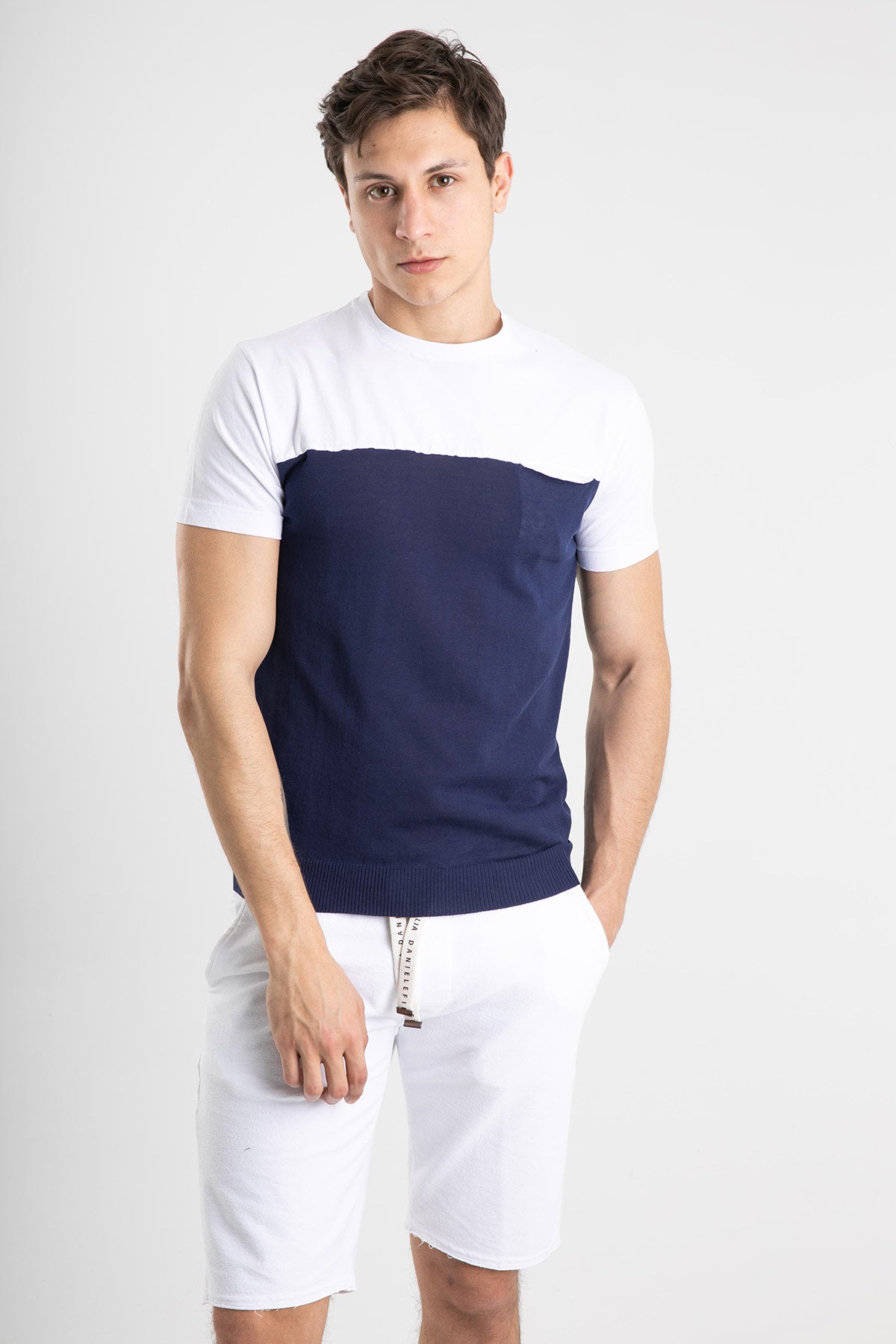 Manifattura Kumaş Kombinasyonlu Cep Detaylı T-shirt-Libas Trendy Fashion Store