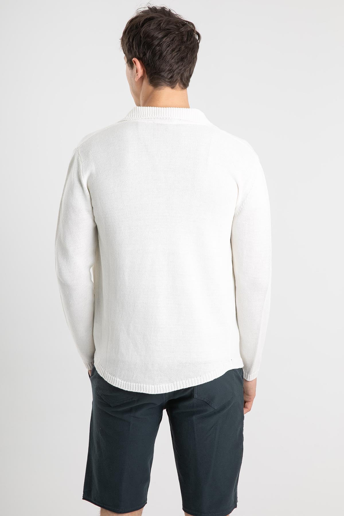 Manifattura Fransız Yaka Cep Detaylı Keten Triko Ceket-Libas Trendy Fashion Store