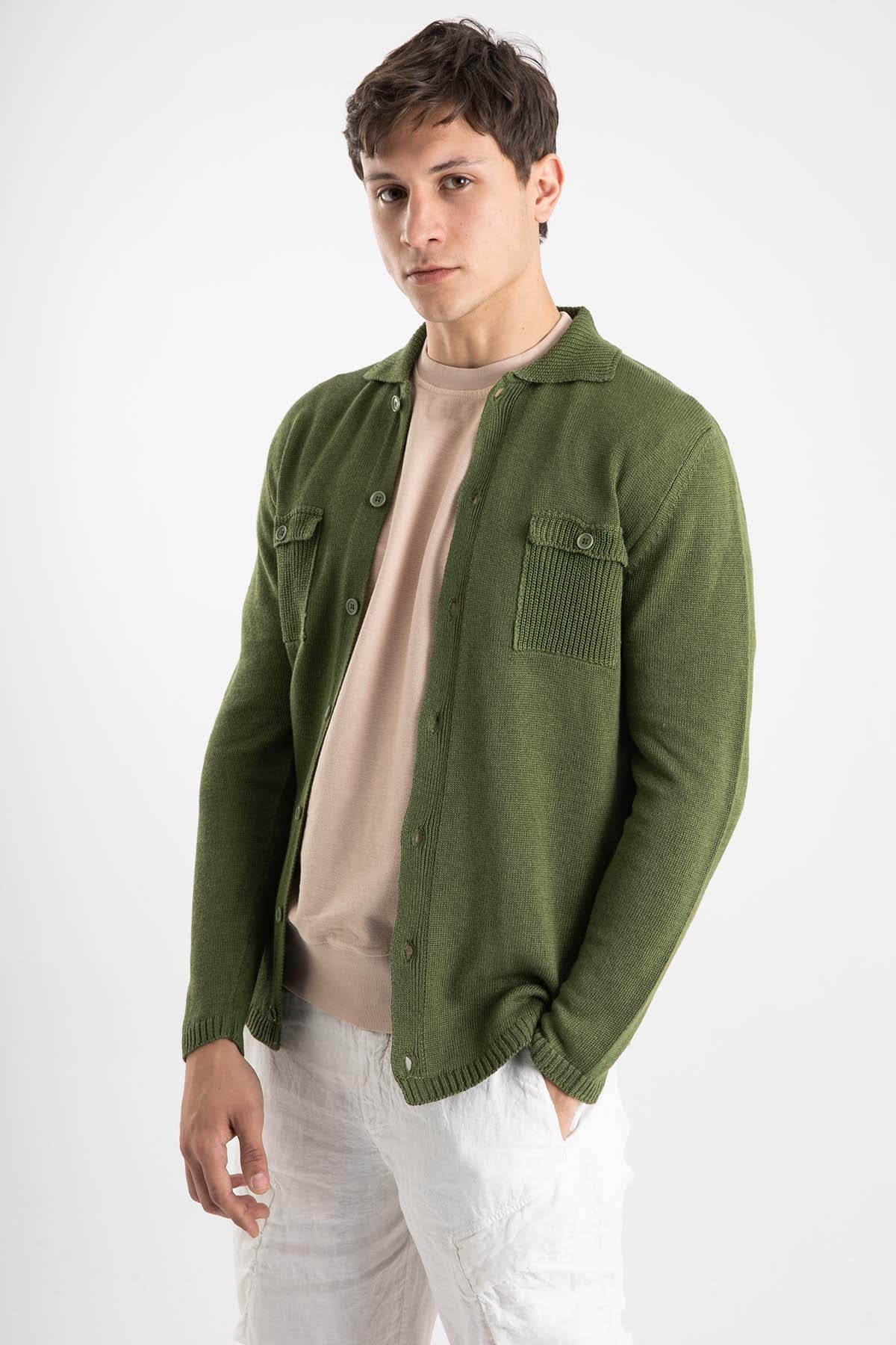 Manifattura Fransız Yaka Keten Triko Ceket-Libas Trendy Fashion Store