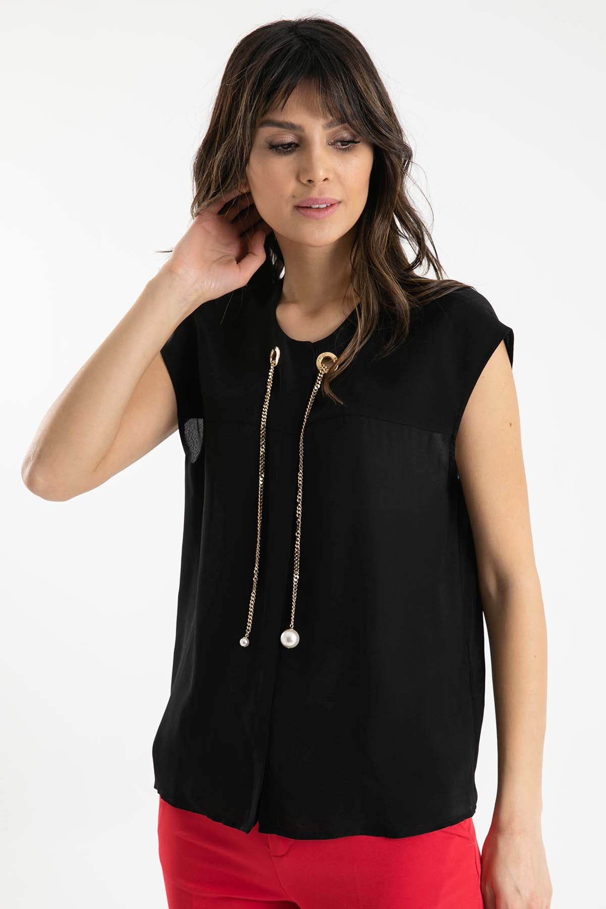 Liu Jo Zincir Yaka Aksesuarlı Gömlek-Libas Trendy Fashion Store