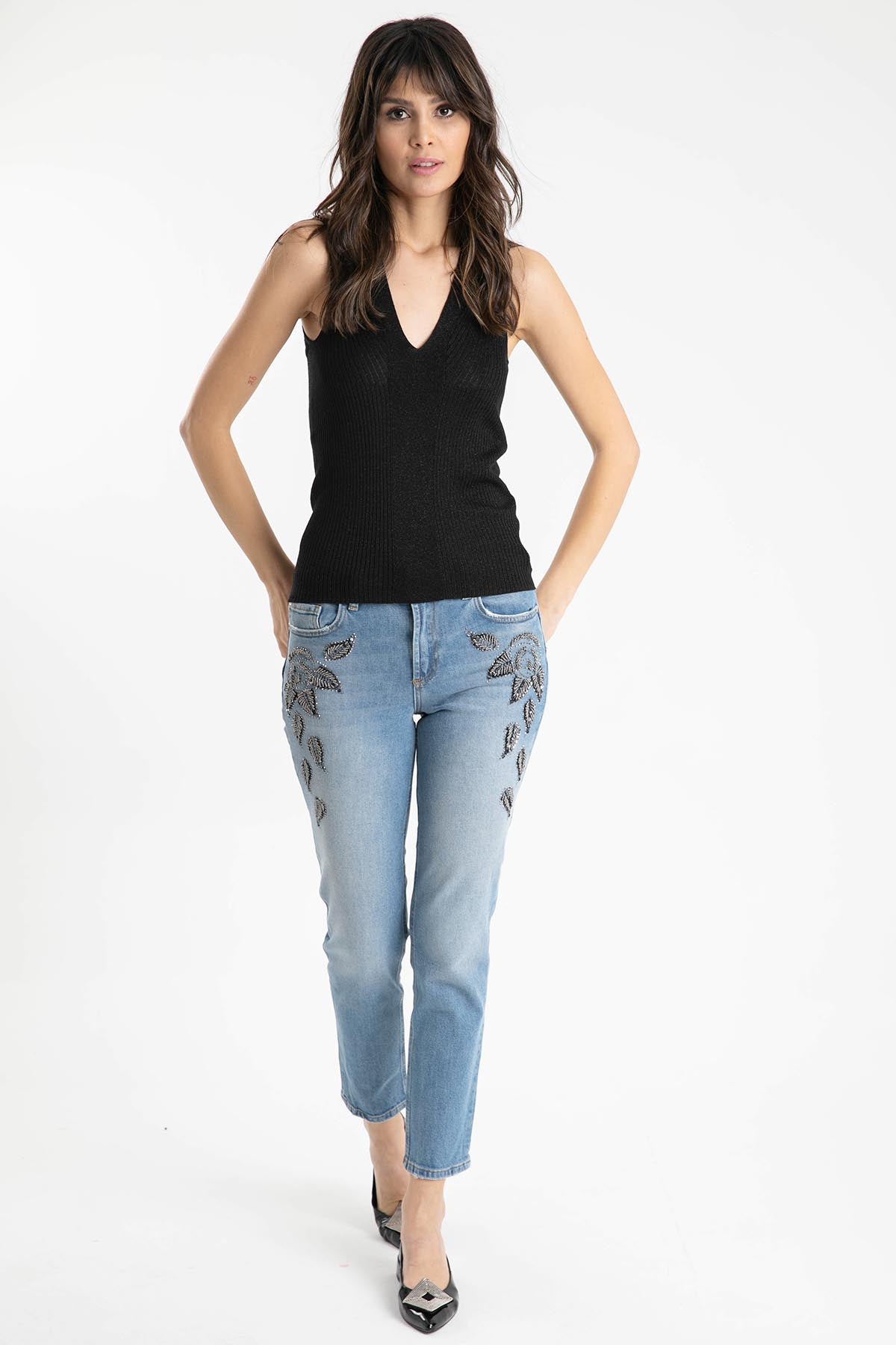 Liu Jo Metal Aksesuarlı Slim Leg Fit Jeans-Libas Trendy Fashion Store