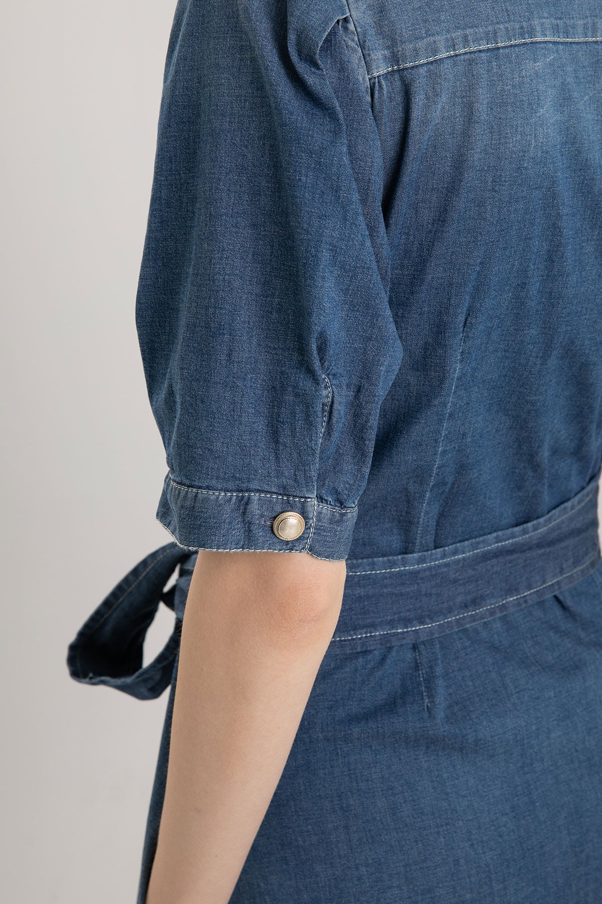 Liu Jo Diz Üstü Belden Kuşaklı Denim Elbise-Libas Trendy Fashion Store